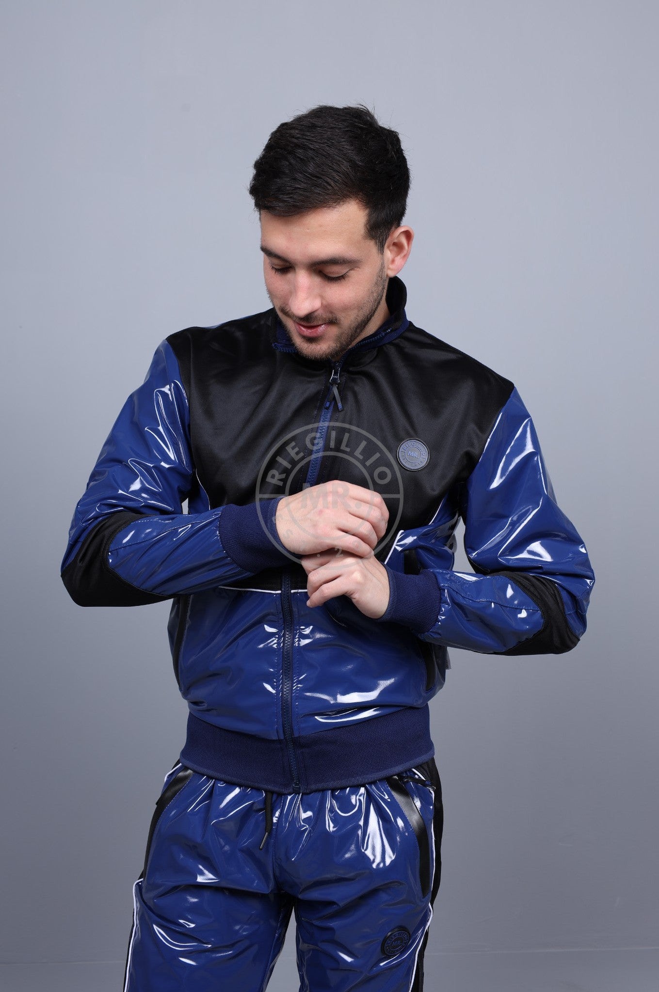 PVC 24 Tracksuit Jacket - Blue at MR. Riegillio