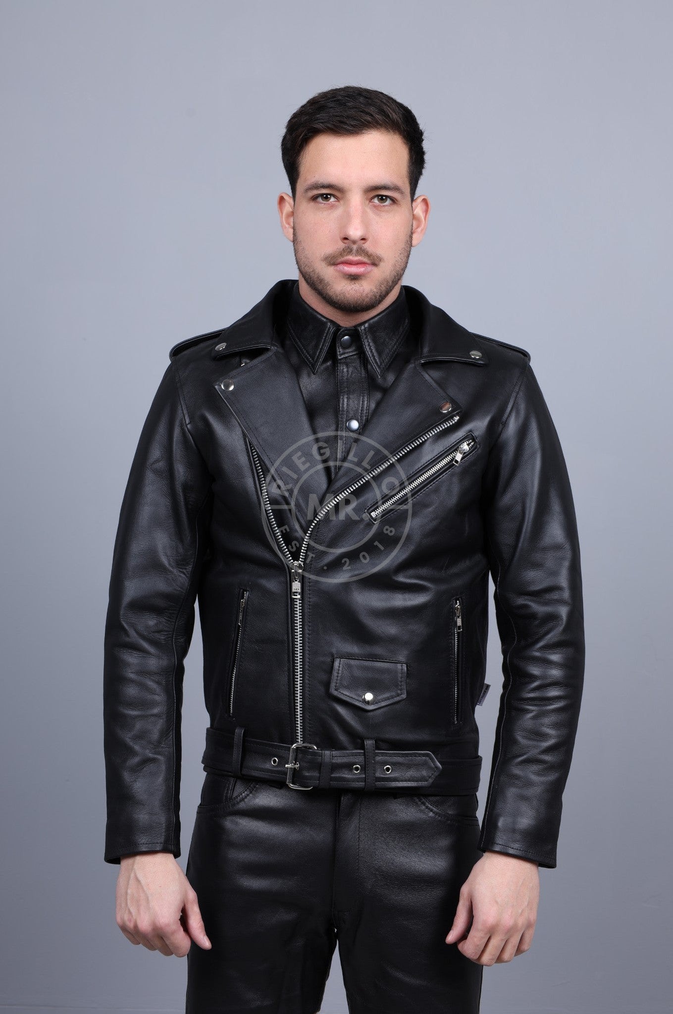 Leather Brando Jacket at MR. Riegillio