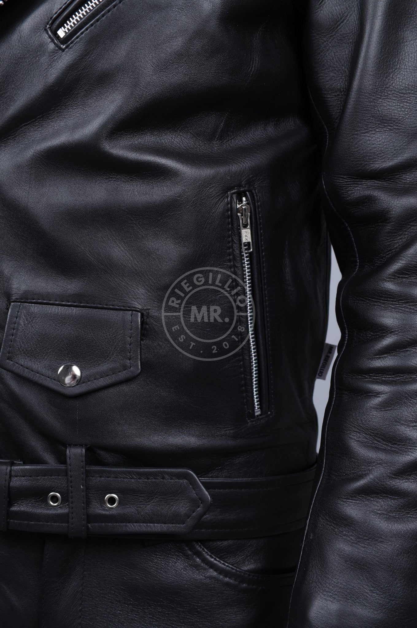 Leather Brando Jacket - Black at MR. Riegillio