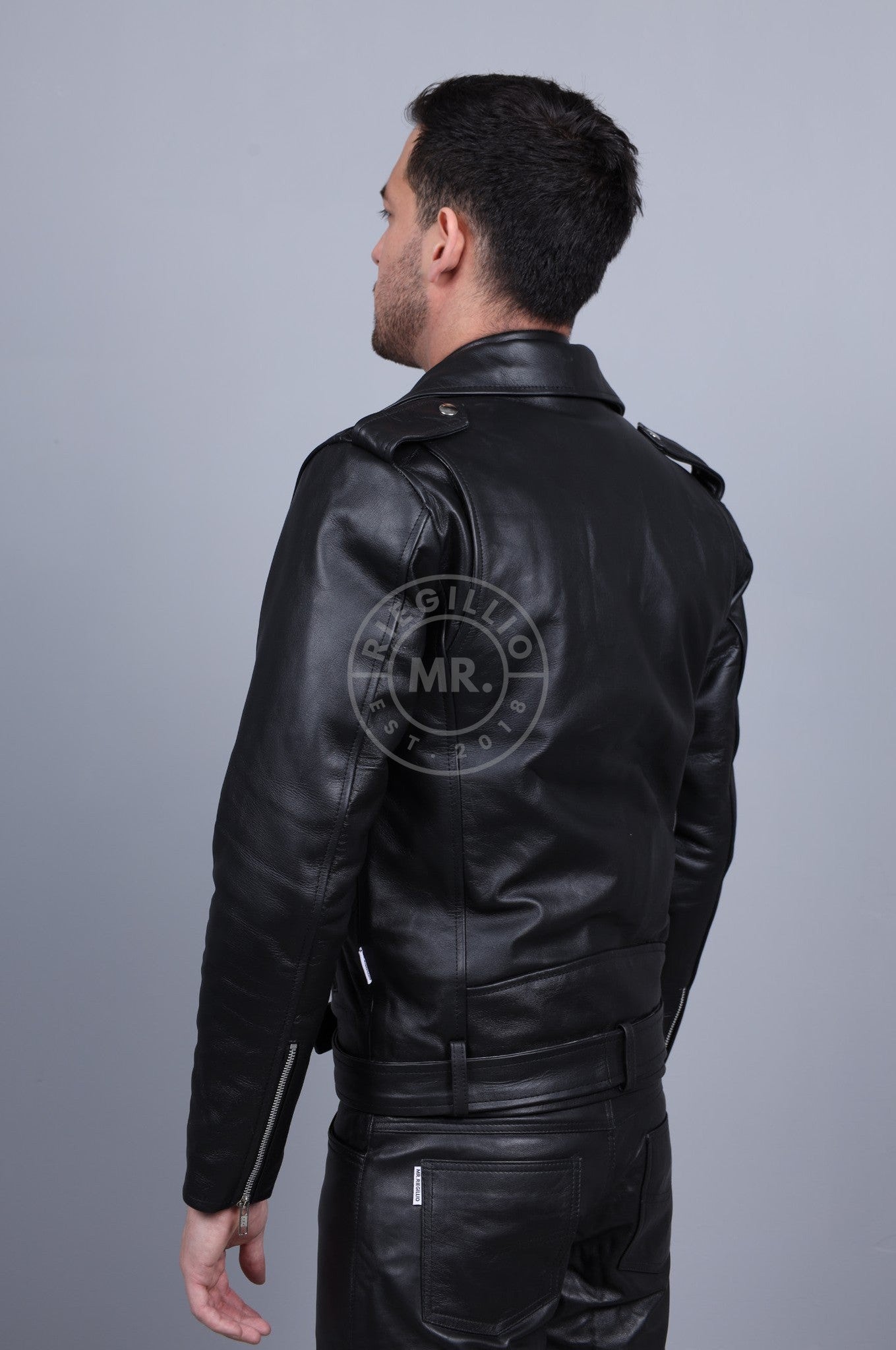 Leather Brando Jacket - Black at MR. Riegillio