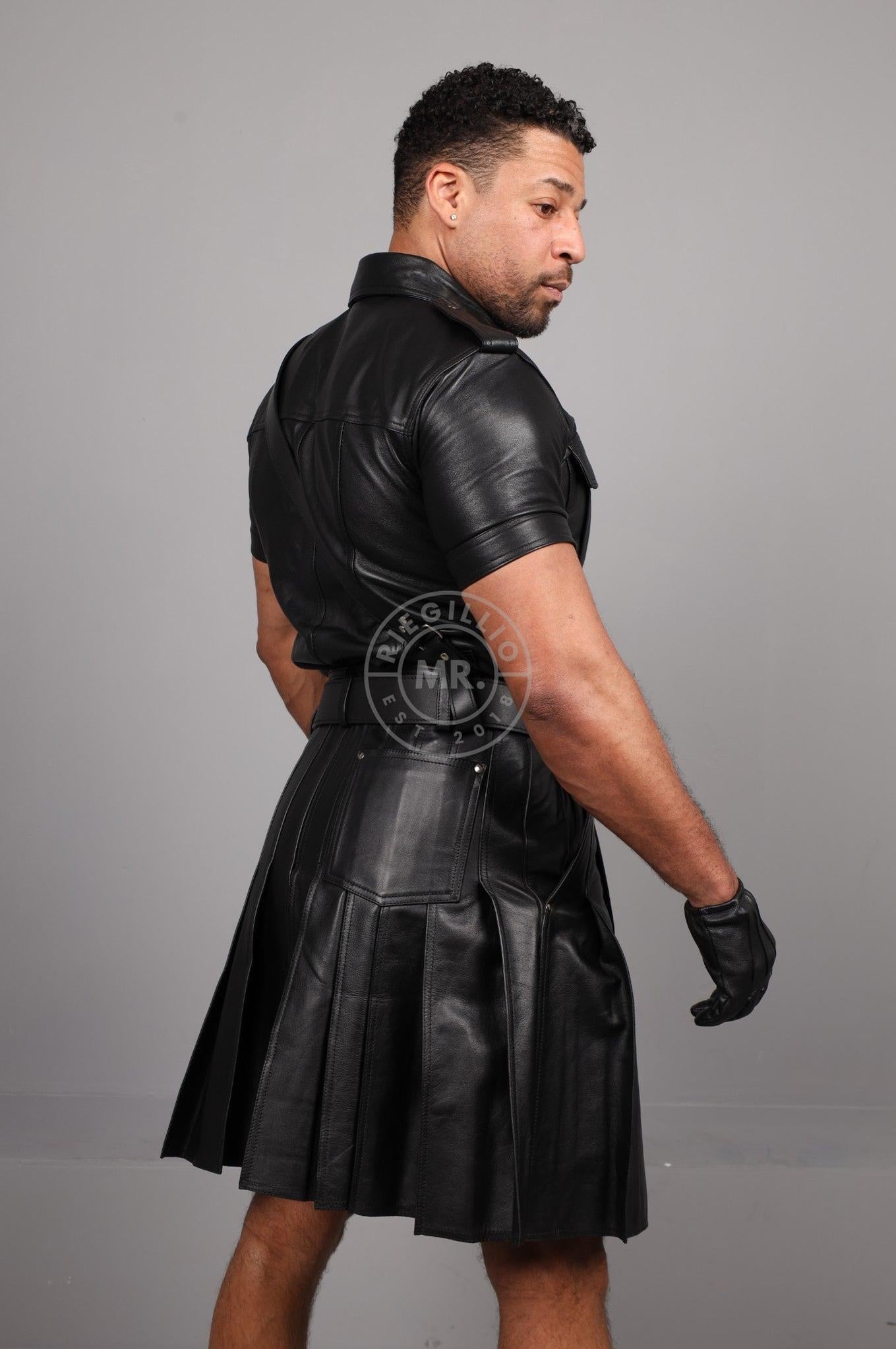 Black Leather Kilt at MR. Riegillio