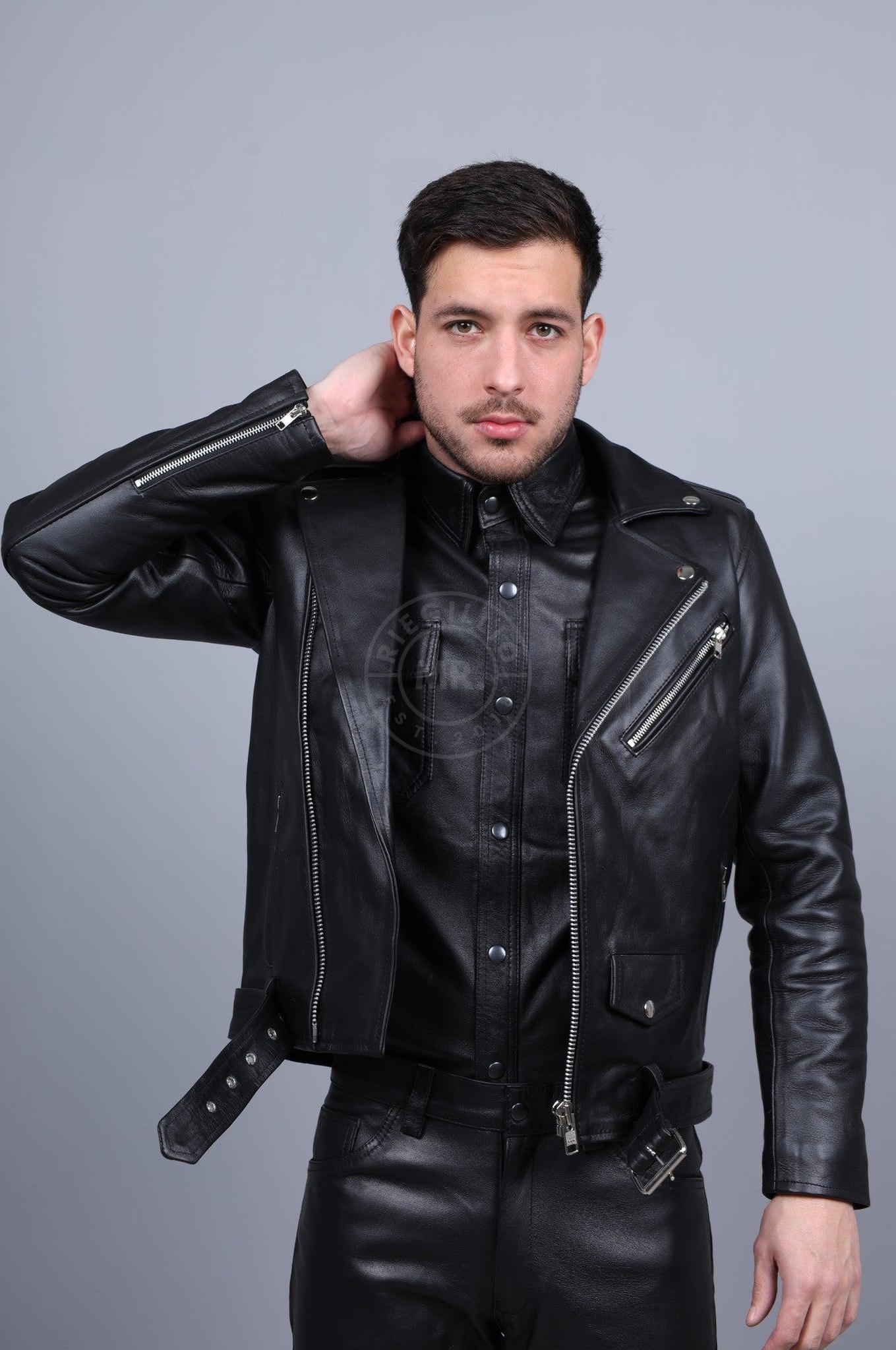 Leather Brando Jacket - Black at MR. Riegillio
