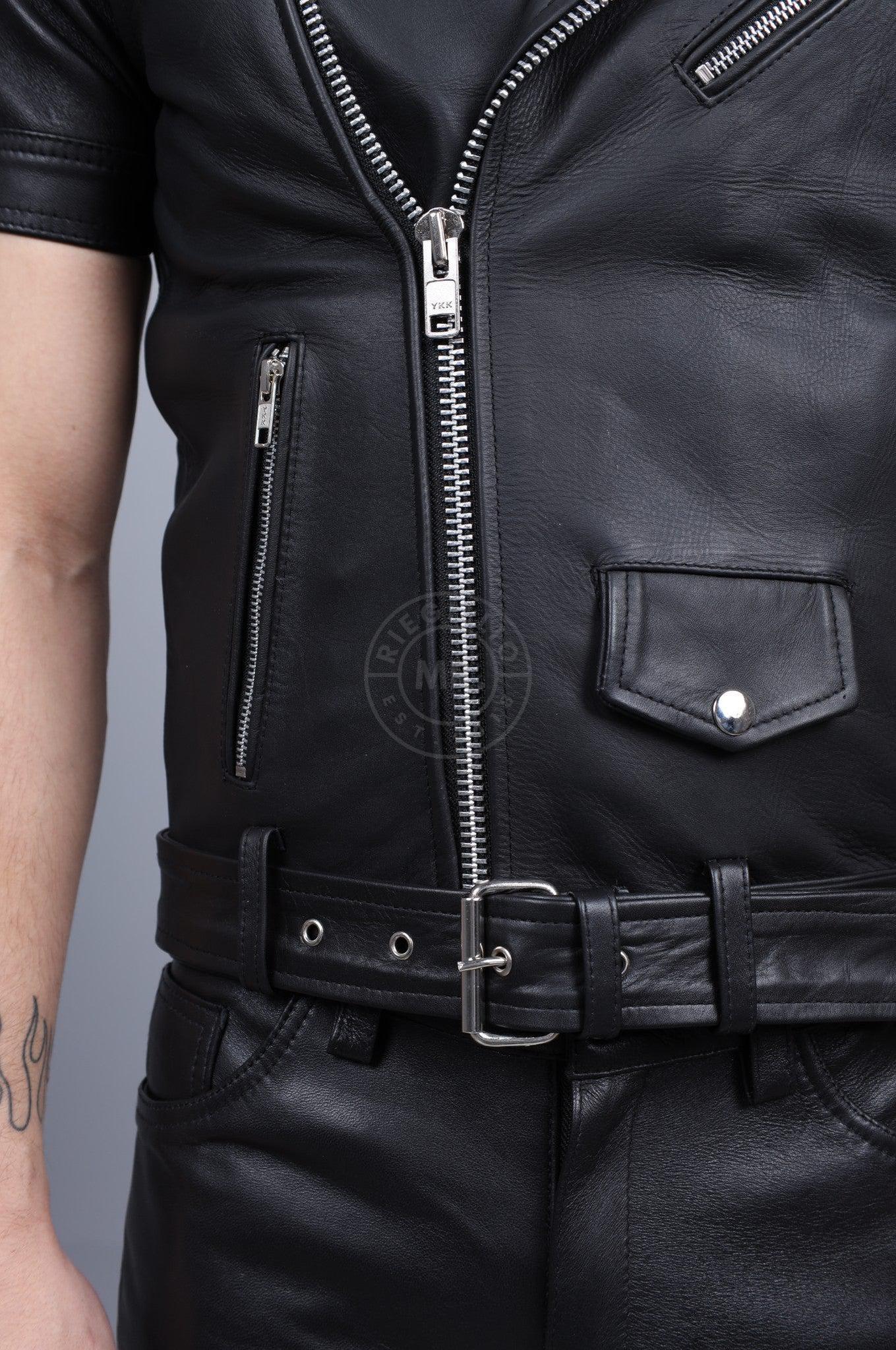 Leather Brando Sleeveless Jacket at MR. Riegillio