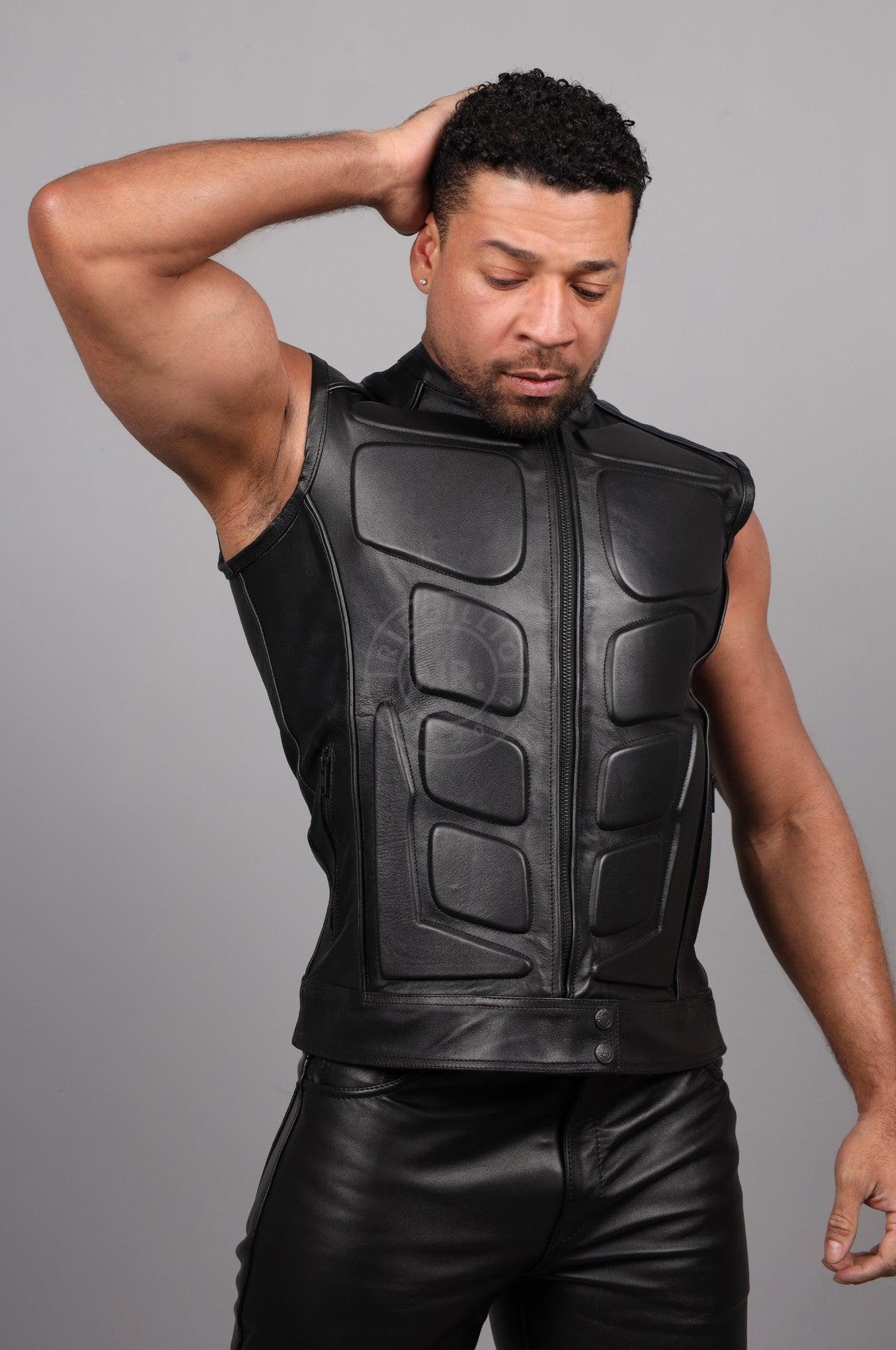 Black Leather Bullet Vest at MR. Riegillio