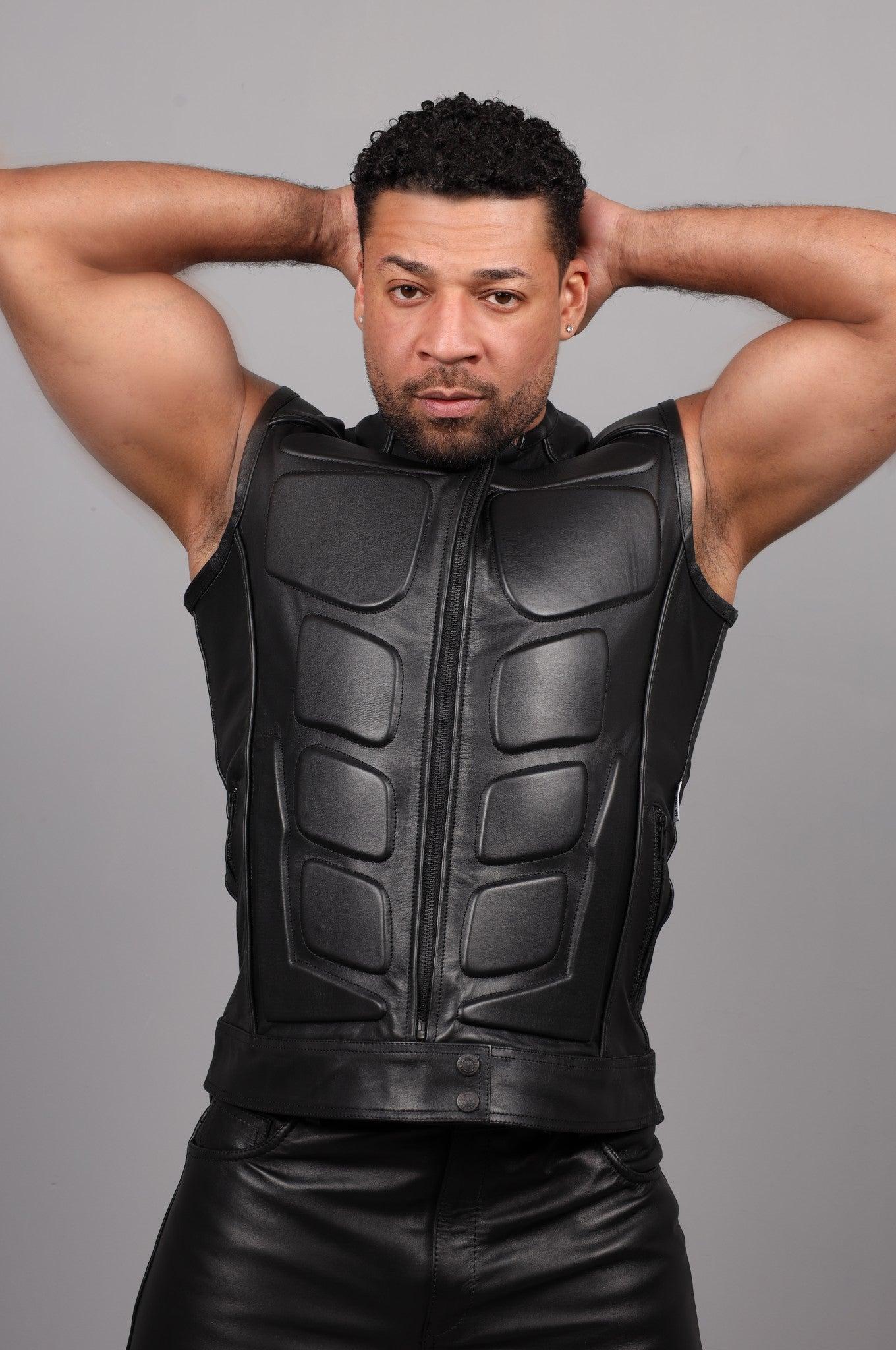 Black Leather Bullet Vest at MR. Riegillio