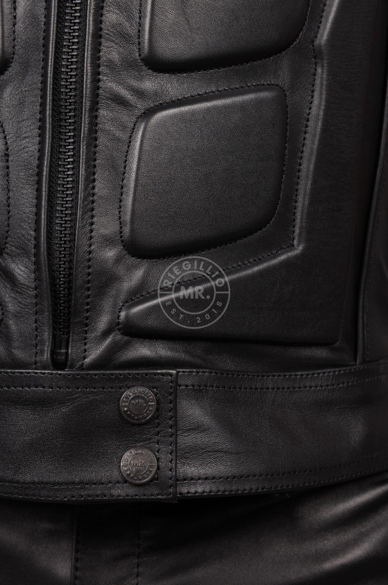 Black Leather Bullet Vest at MR. Riegillio