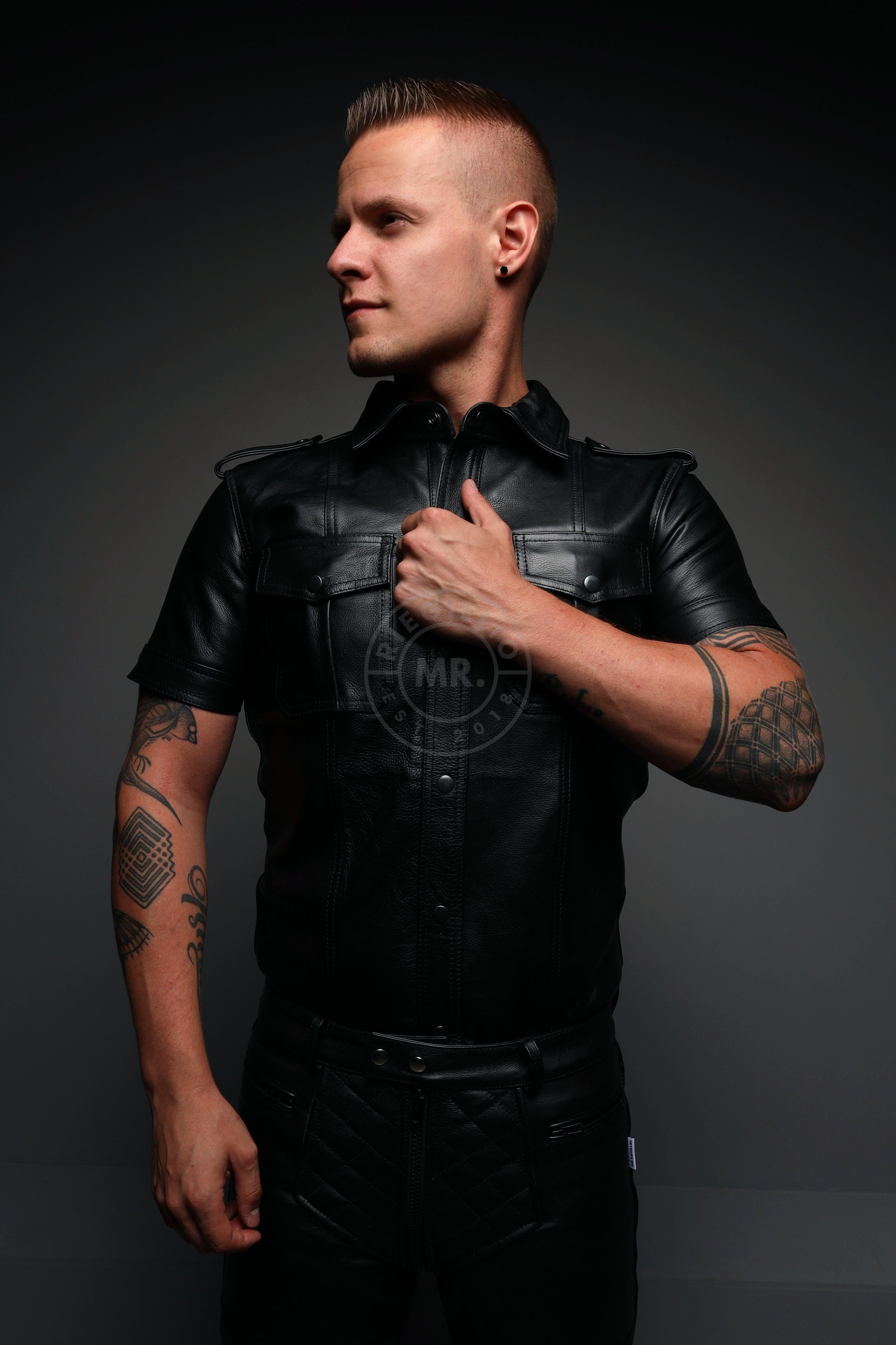 Berlin Black Leather Shirt at MR. Riegillio
