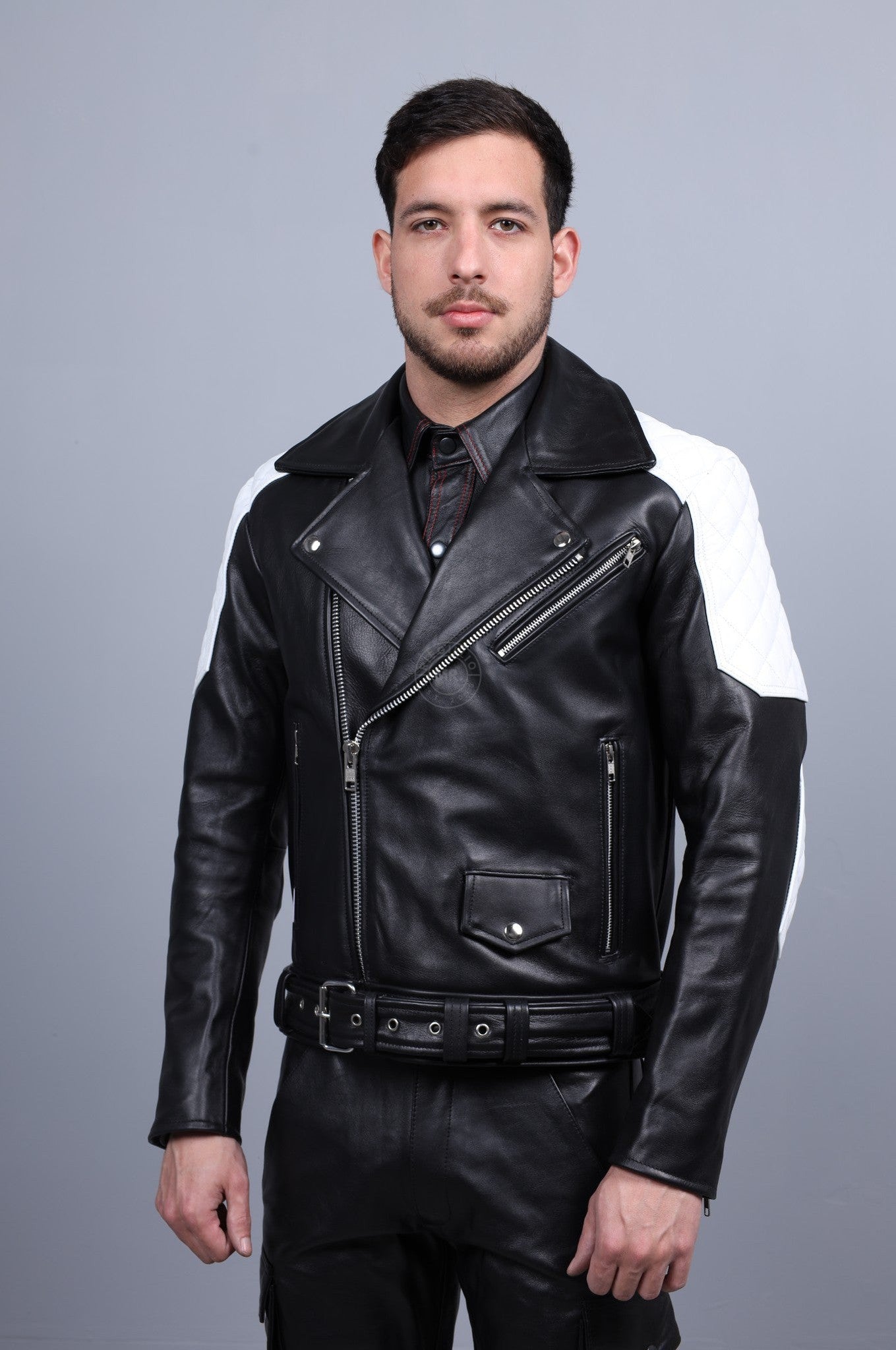 Leather Brando Jacket - White Padding at MR. Riegillio