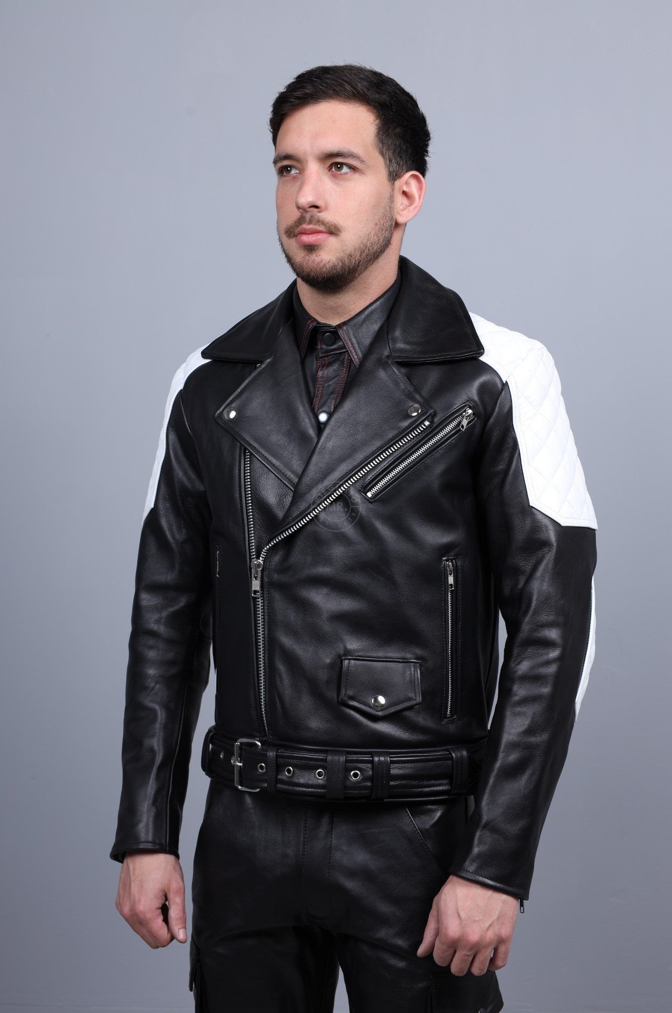 Leather Brando Jacket - White Padding at MR. Riegillio