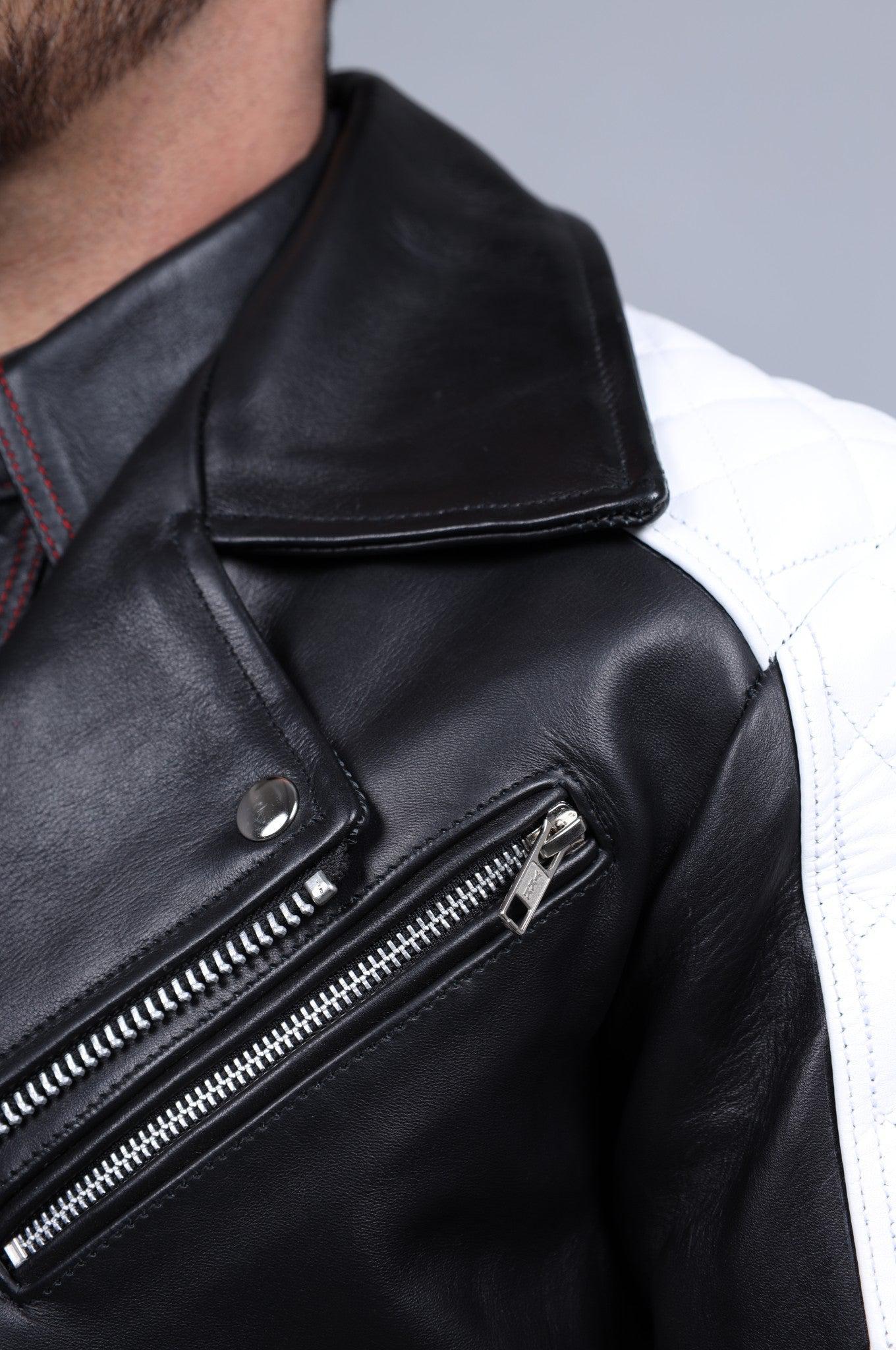 Leather Brando Jacket - White Padding at MR. Riegillio