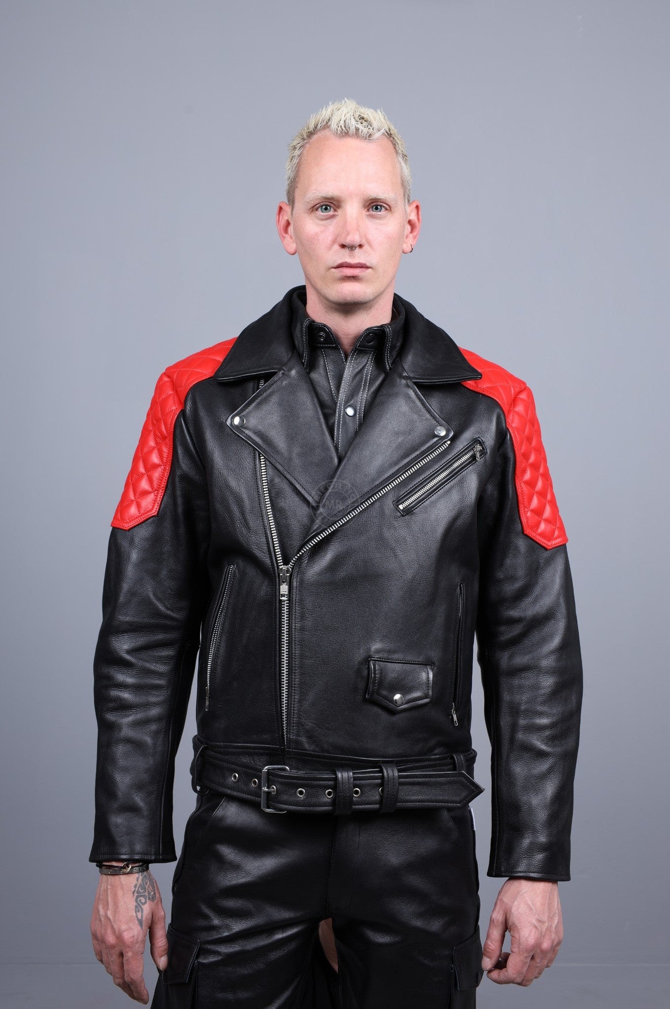 Leather Brando Jacket - Red Padding at MR. Riegillio