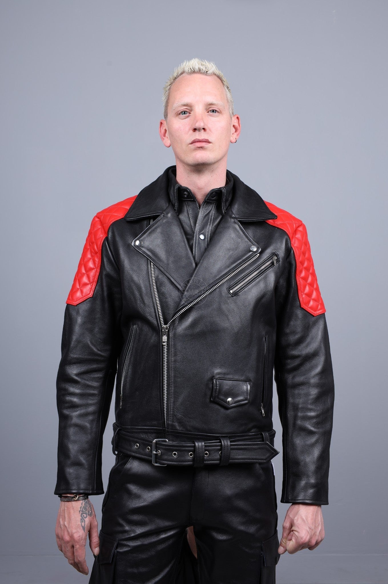 Leather Brando Jacket - Red Padding at MR. Riegillio