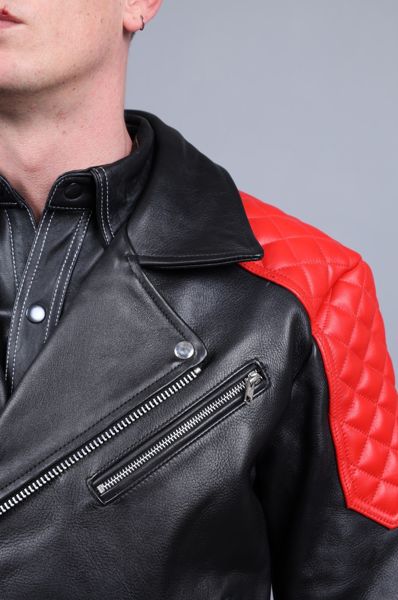 Leather Brando Jacket - Red Padding at MR. Riegillio
