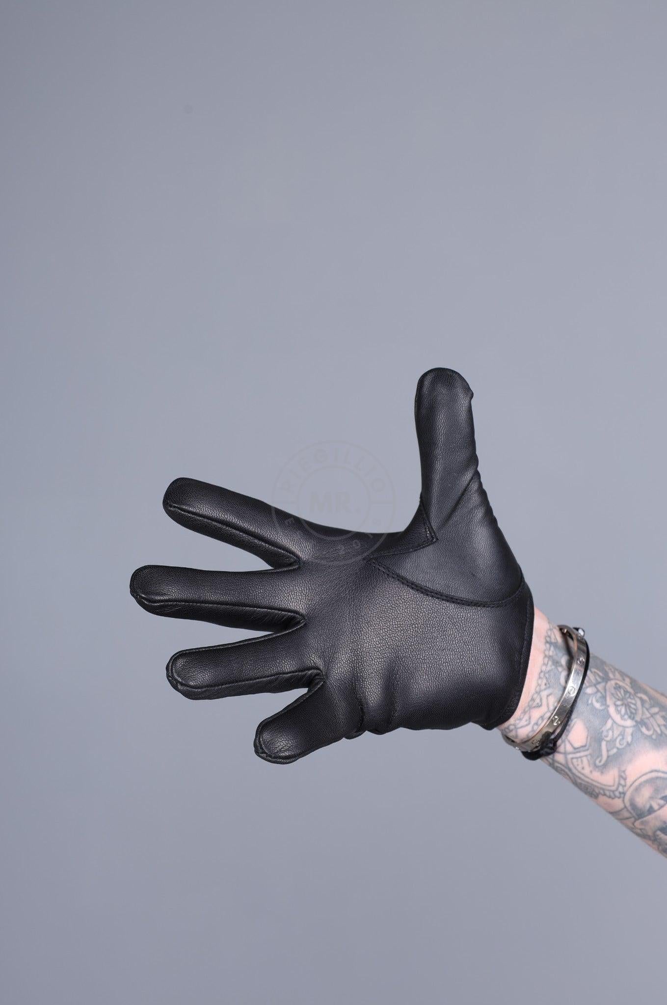 Black Leather Police Gloves at MR. Riegillio