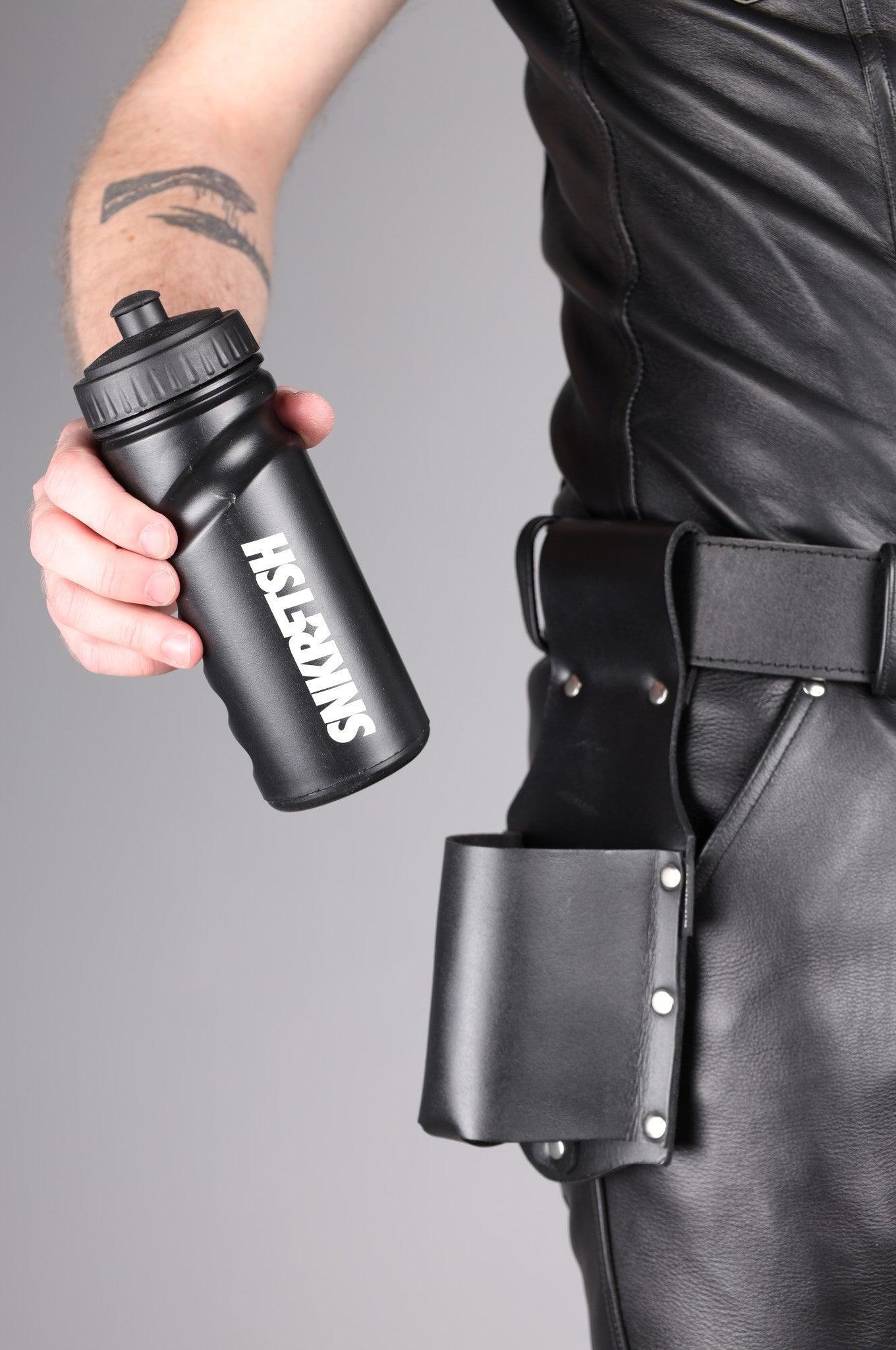 Black Leather Bottle Holder - Large at MR. Riegillio