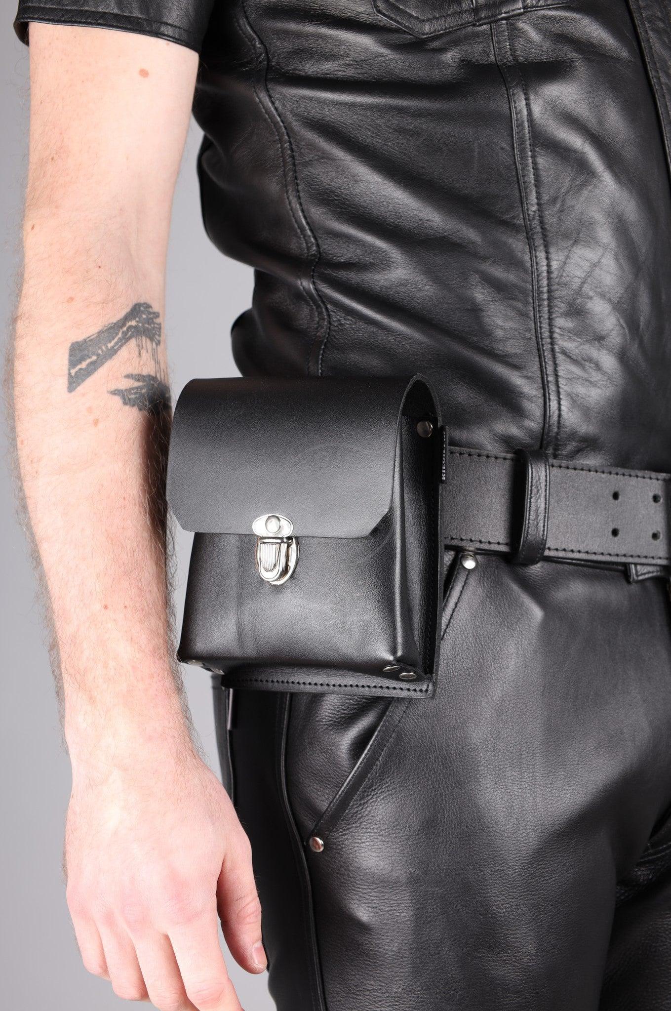 Black Soft Leather Belt Bag - Medium at MR. Riegillio