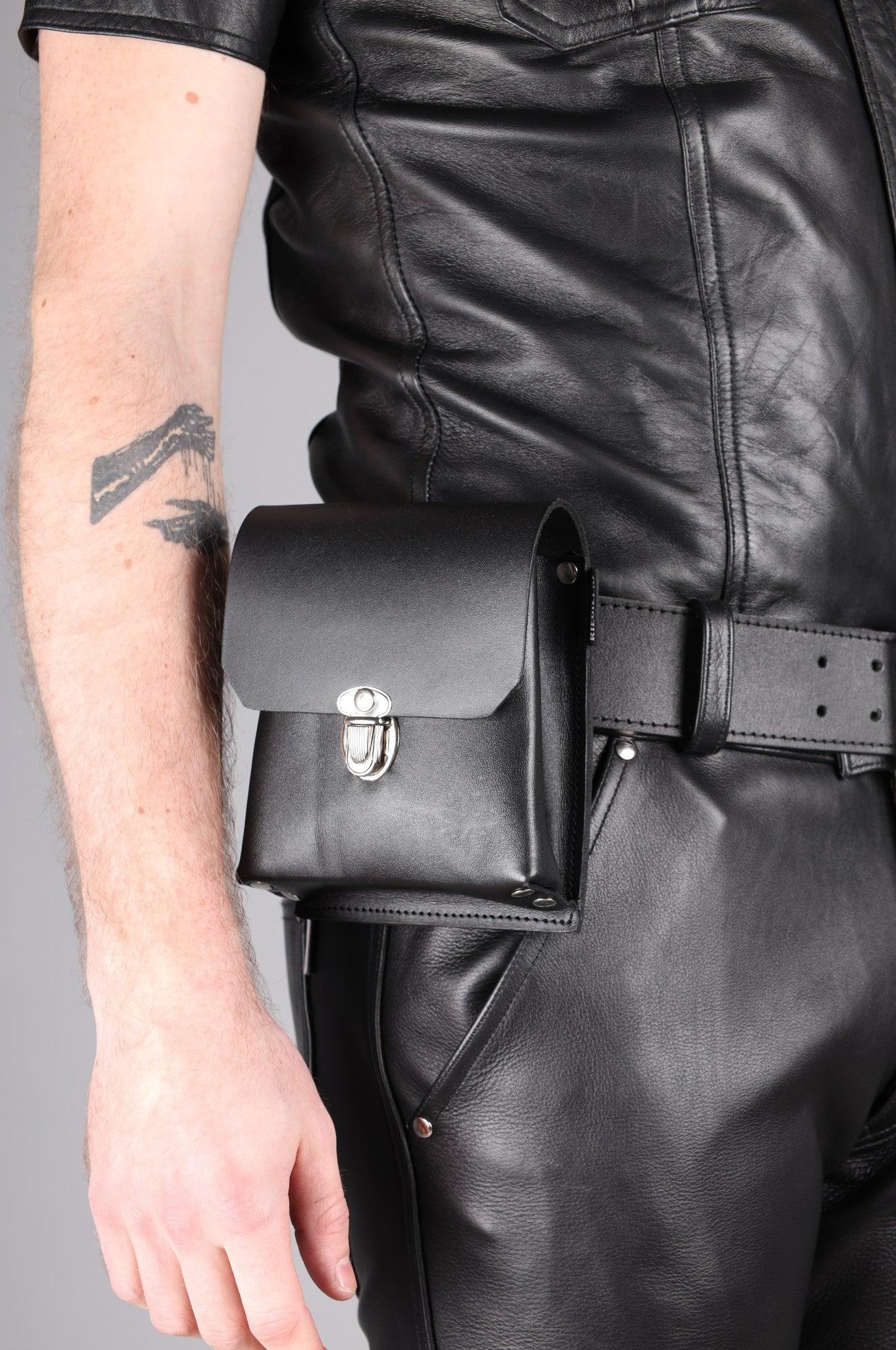 Black Soft Leather Belt Bag - Medium at MR. Riegillio