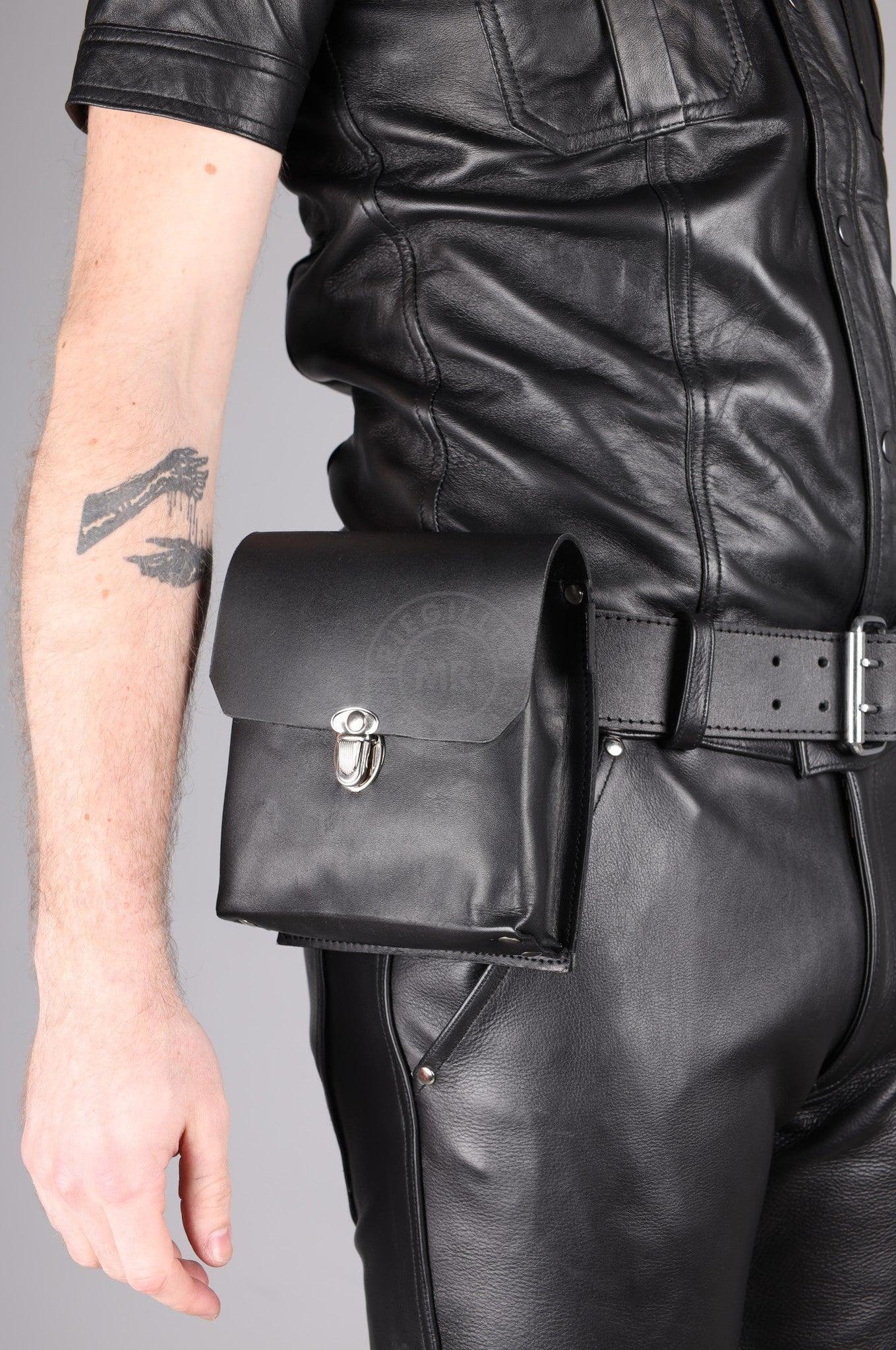 Black Soft Leather Belt Bag - Medium at MR. Riegillio