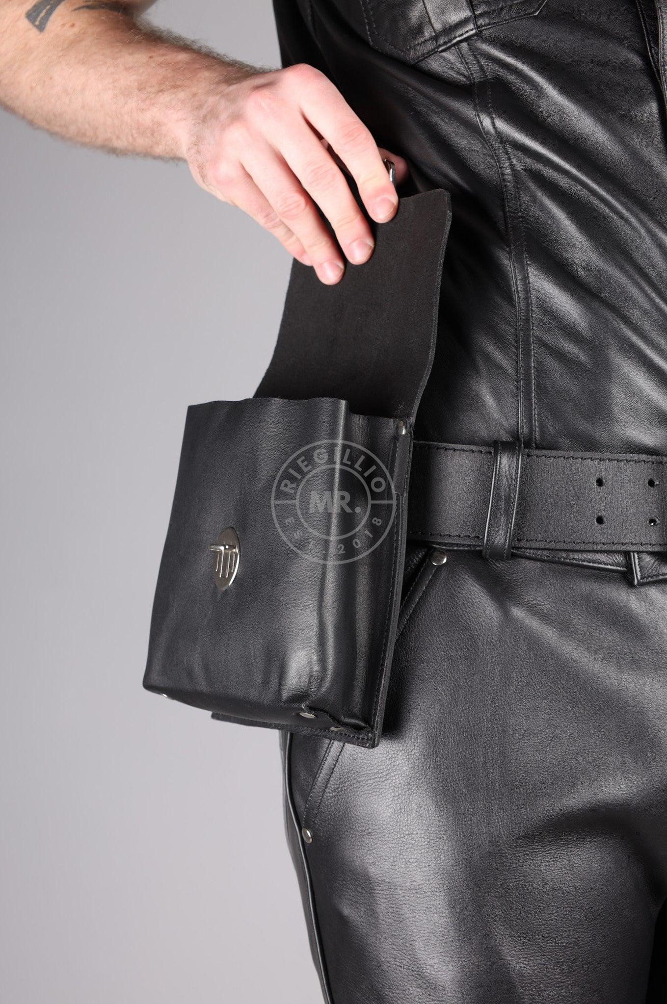 Black Soft Leather Belt Bag - Large at MR. Riegillio