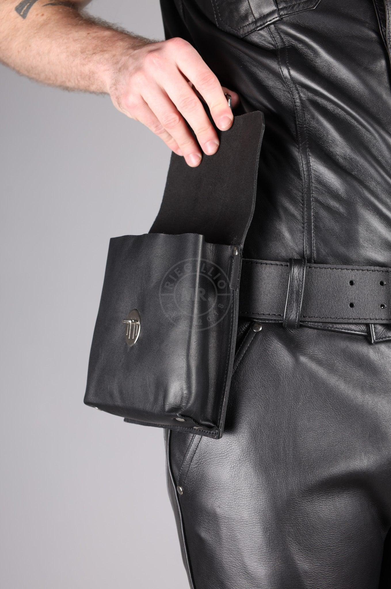 Black Soft Leather Belt Bag - Large at MR. Riegillio
