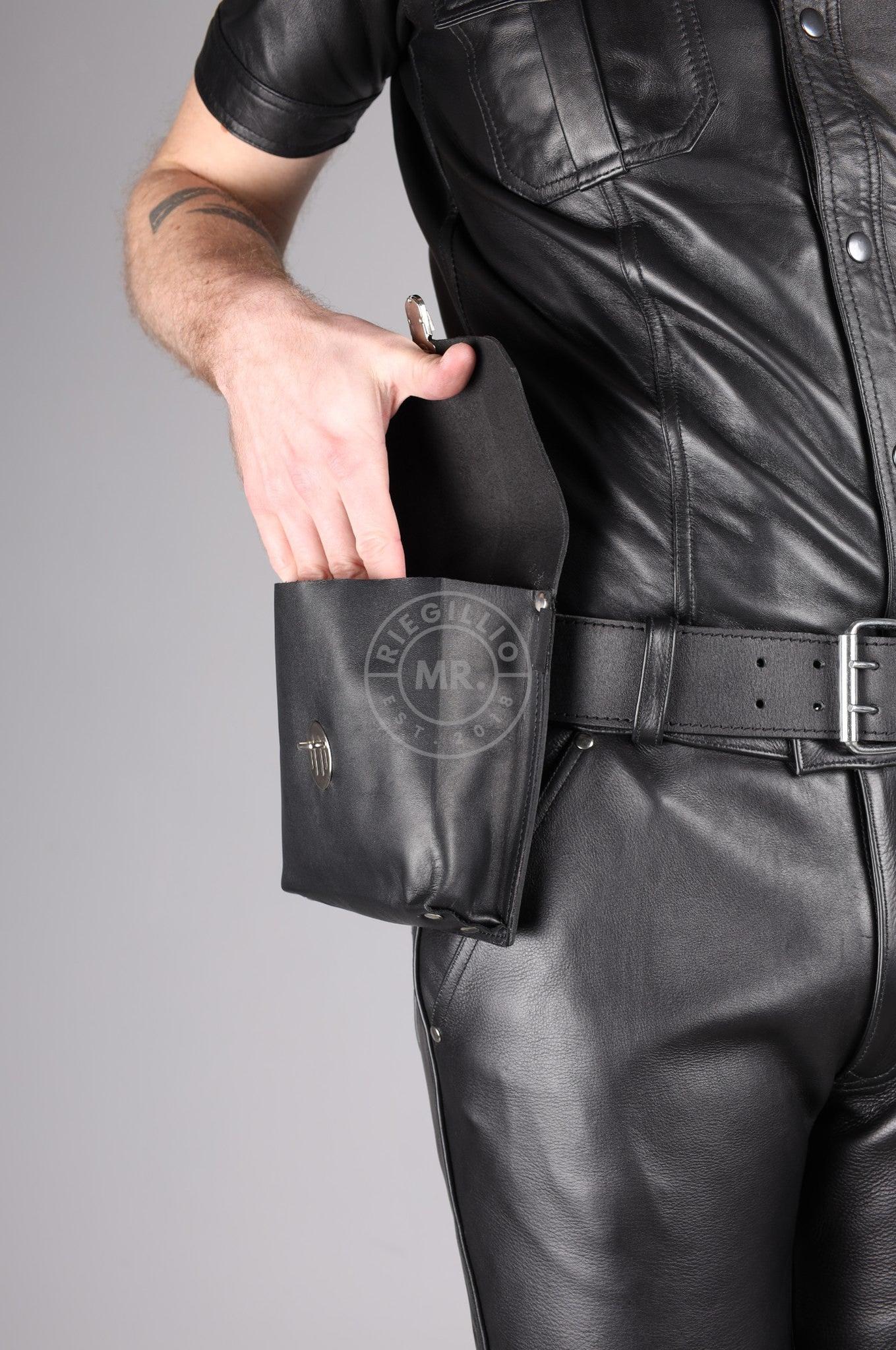 Black Soft Leather Belt Bag - Large at MR. Riegillio