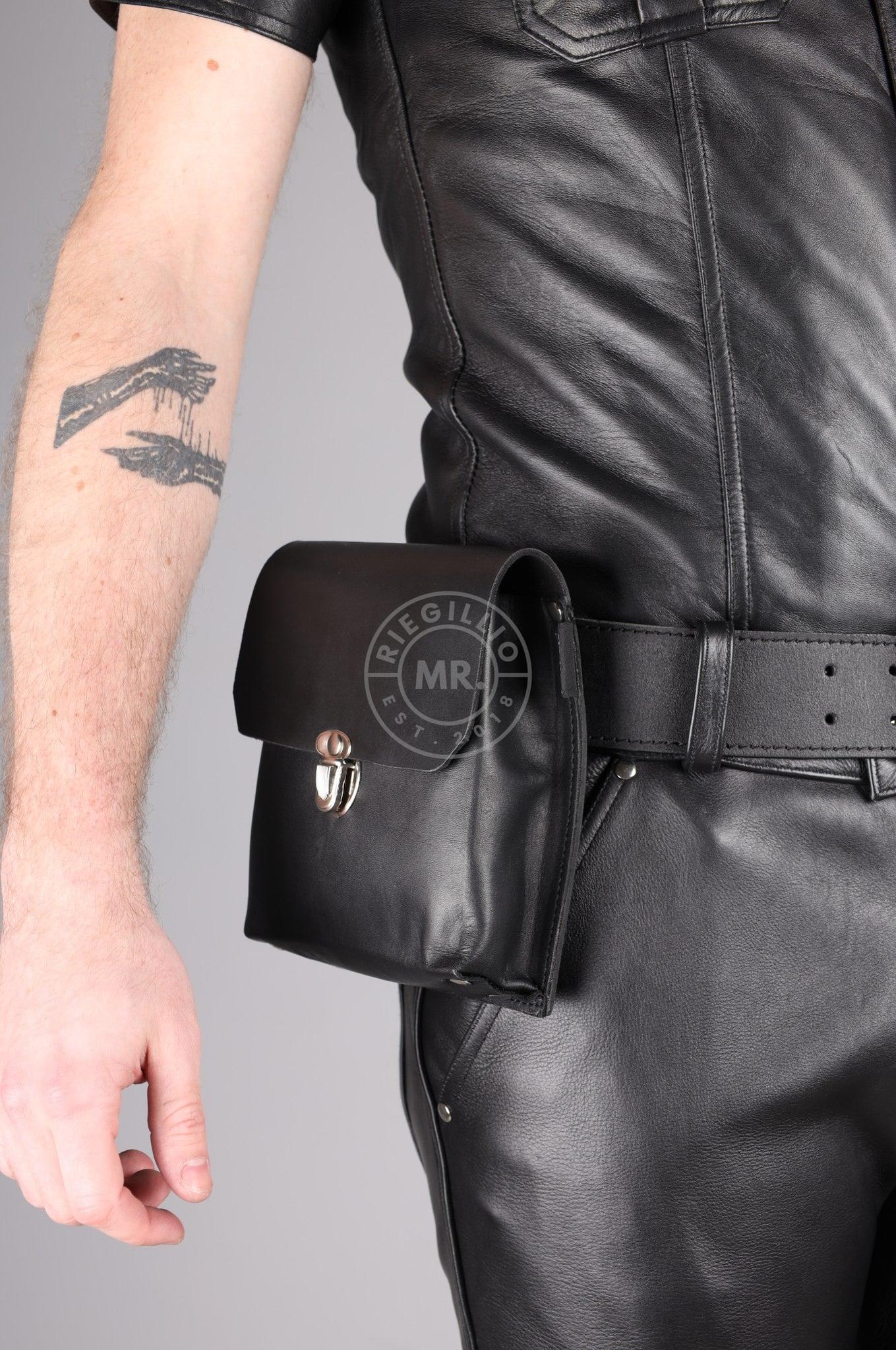 Black Soft Leather Belt Bag - Large at MR. Riegillio