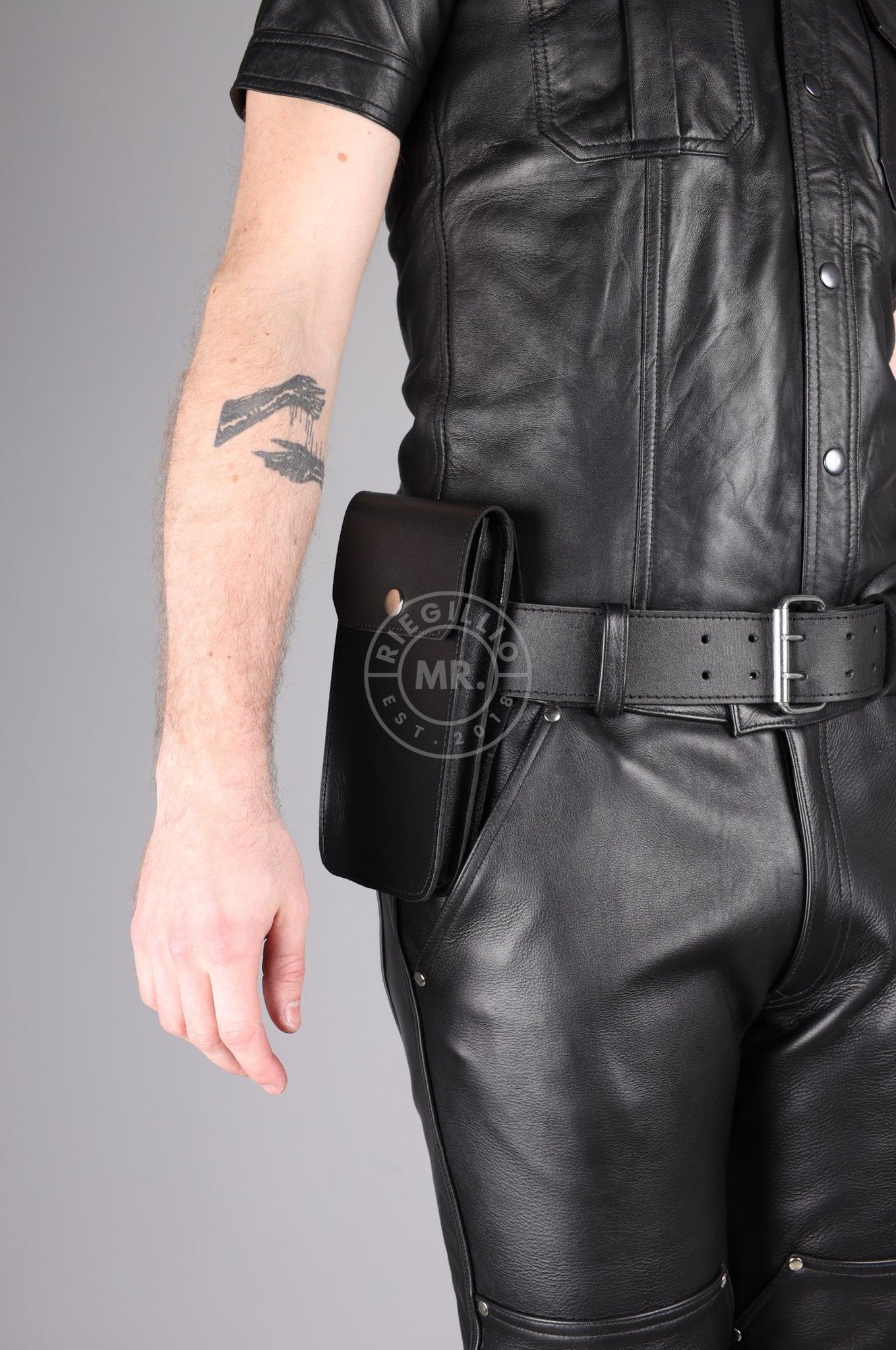 Black Leather Phone Case - Large at MR. Riegillio