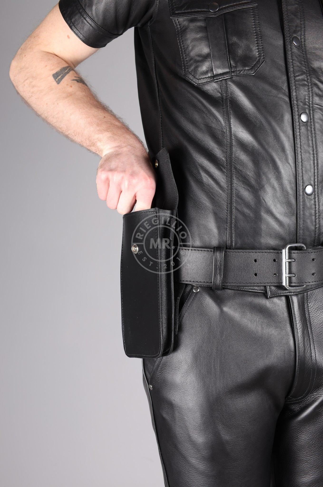 Black Leather Phone Case - Large at MR. Riegillio
