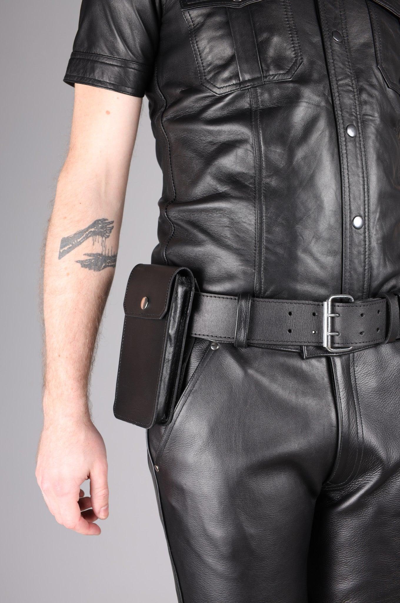 Black Leather Phone Case - Regular at MR. Riegillio