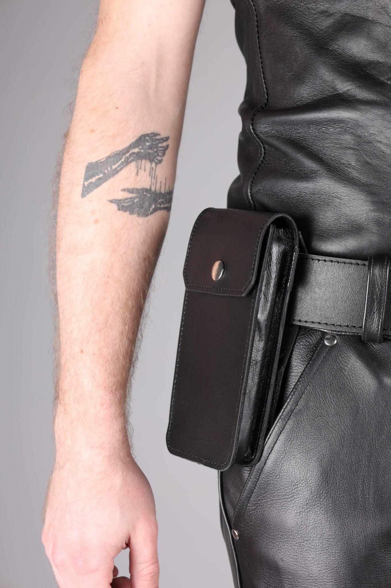 Black Leather Phone Case - Regular at MR. Riegillio