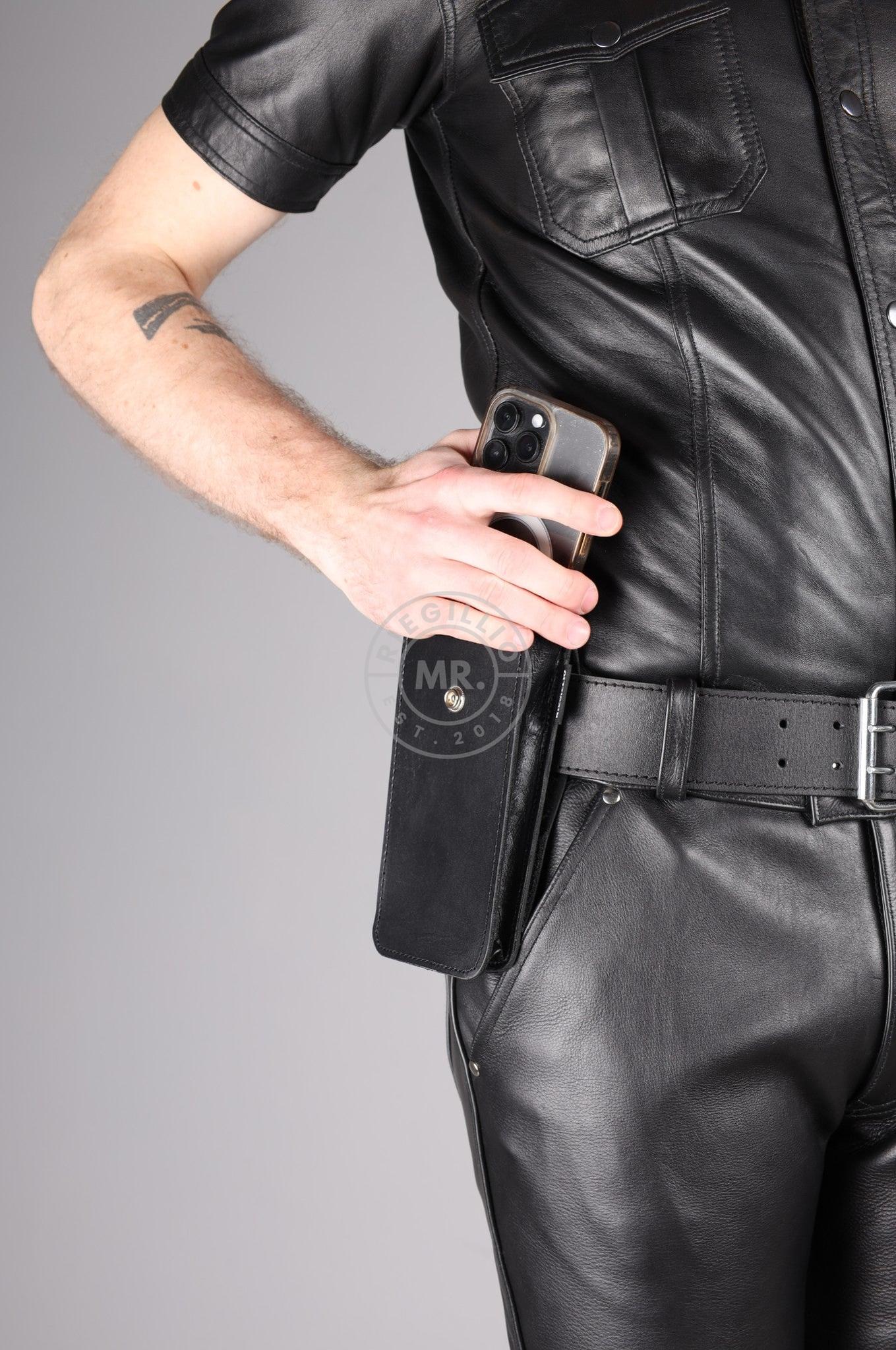 Black Leather Phone Case - Regular at MR. Riegillio