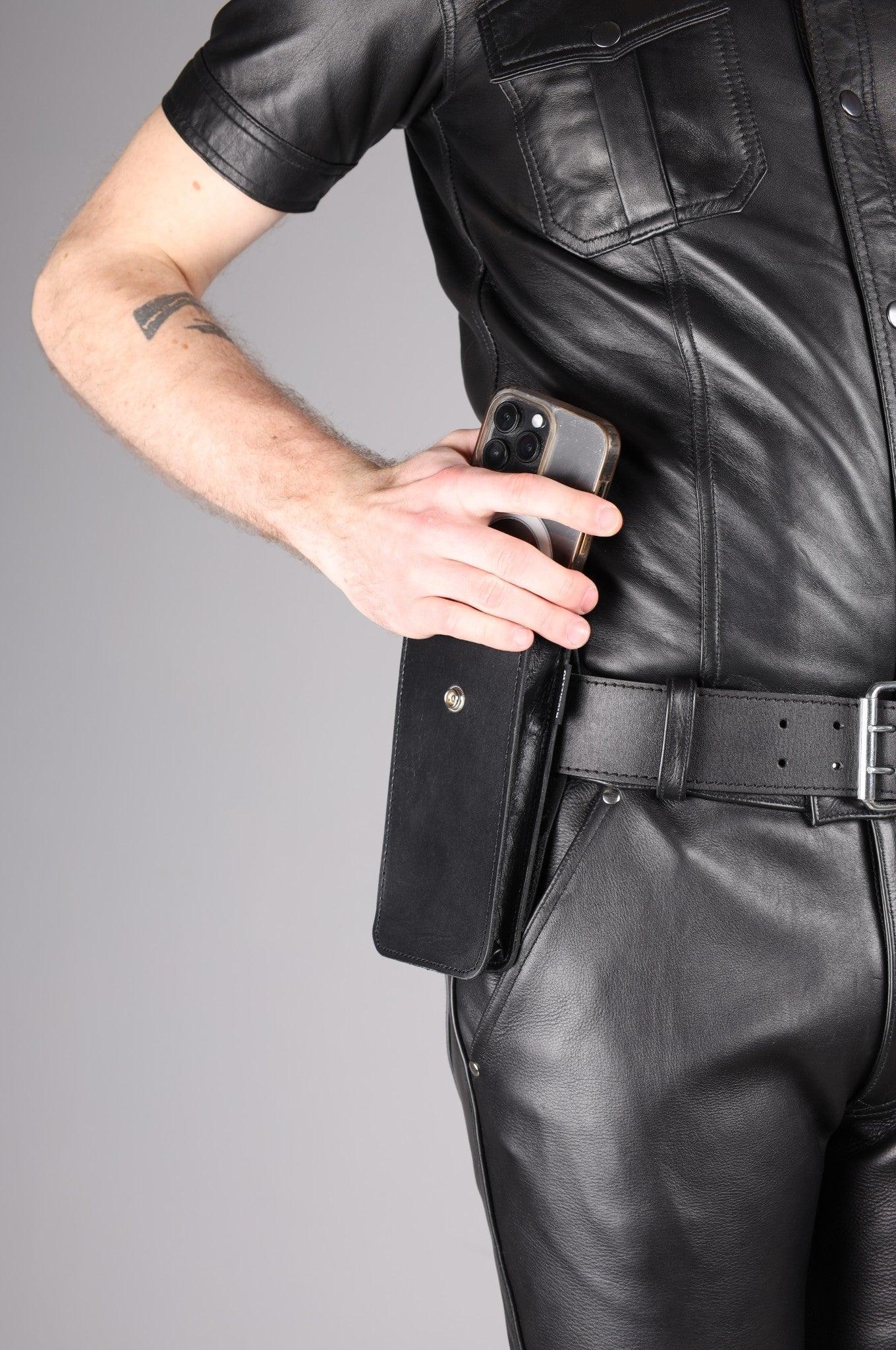 Black Leather Phone Case - Regular at MR. Riegillio
