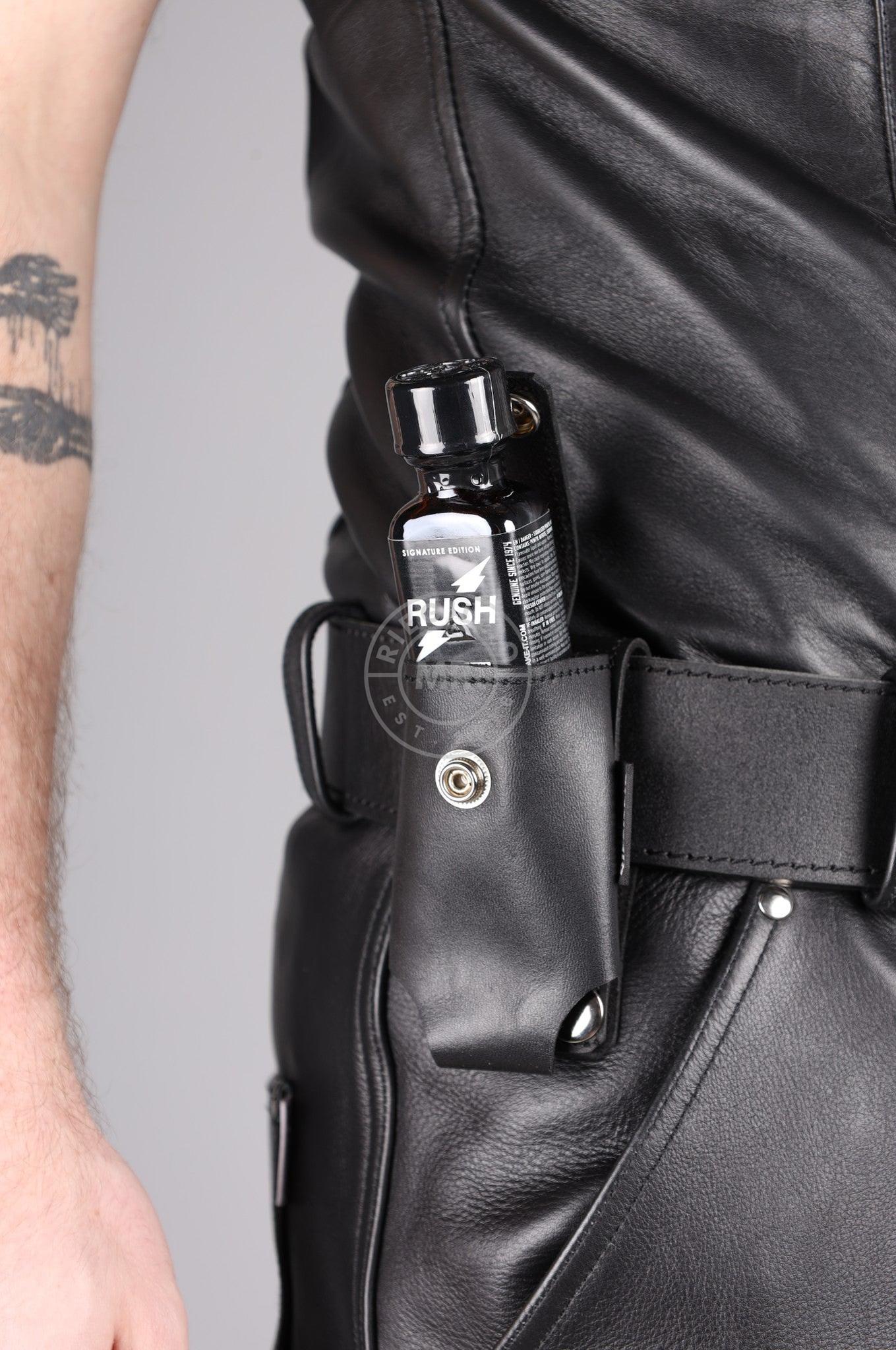 Black Leather Poppers Holder - Large at MR. Riegillio