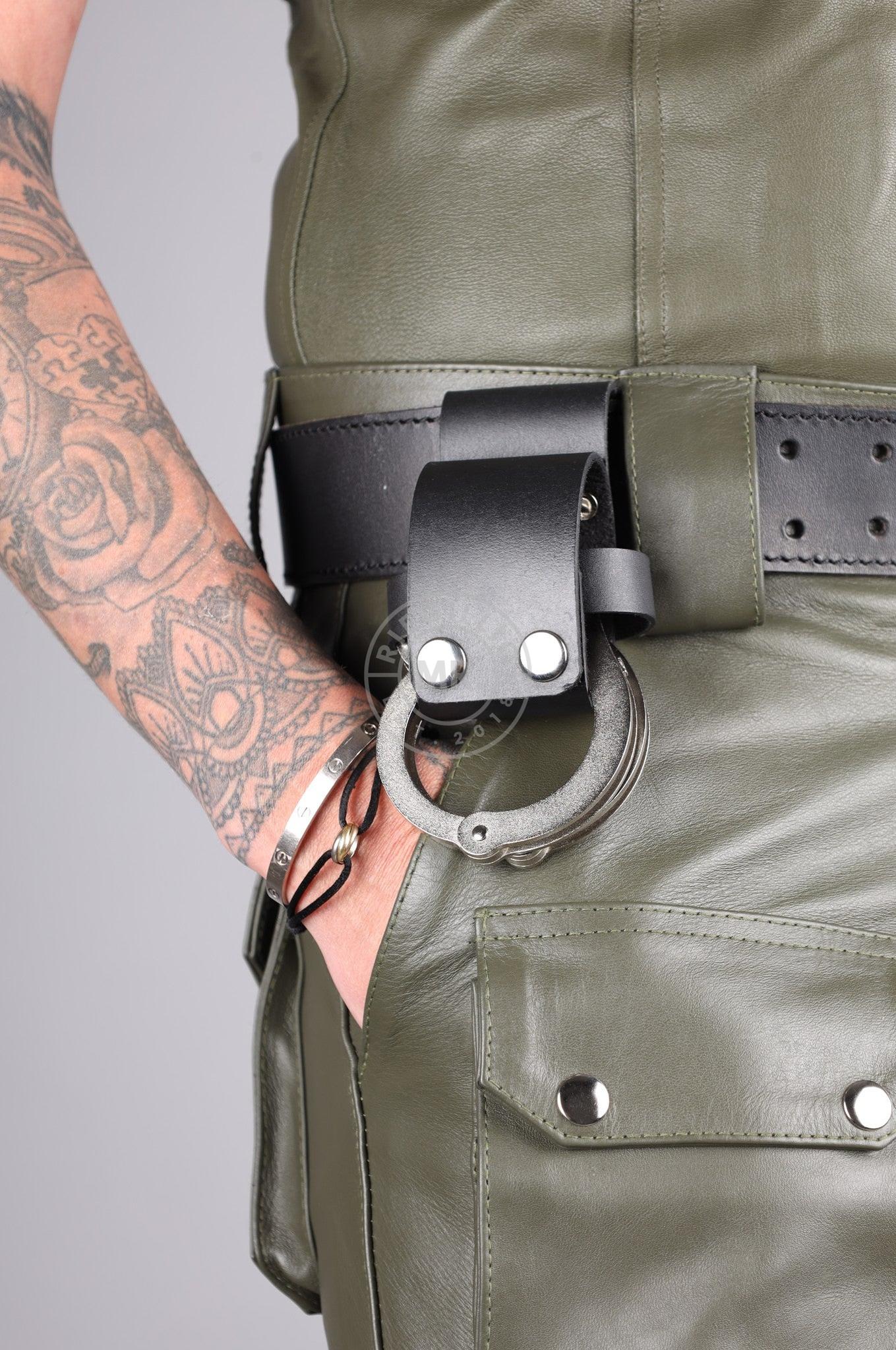 Black Leather Handcuffs Holder at MR. Riegillio
