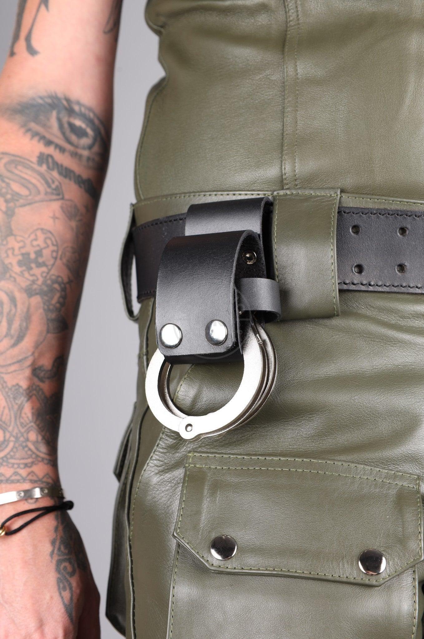Black Leather Handcuffs Holder at MR. Riegillio