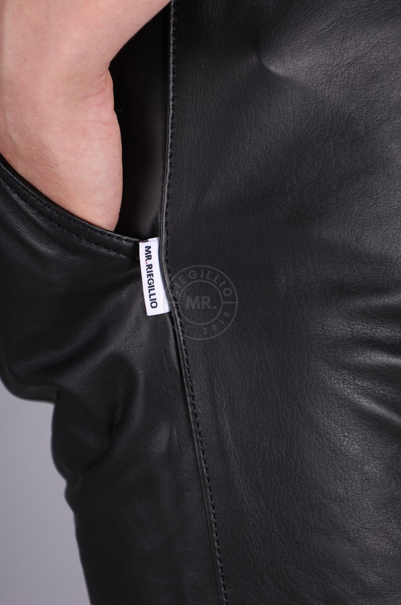 Berlin Black Leather Boxershort - Open Back at MR. Riegillio