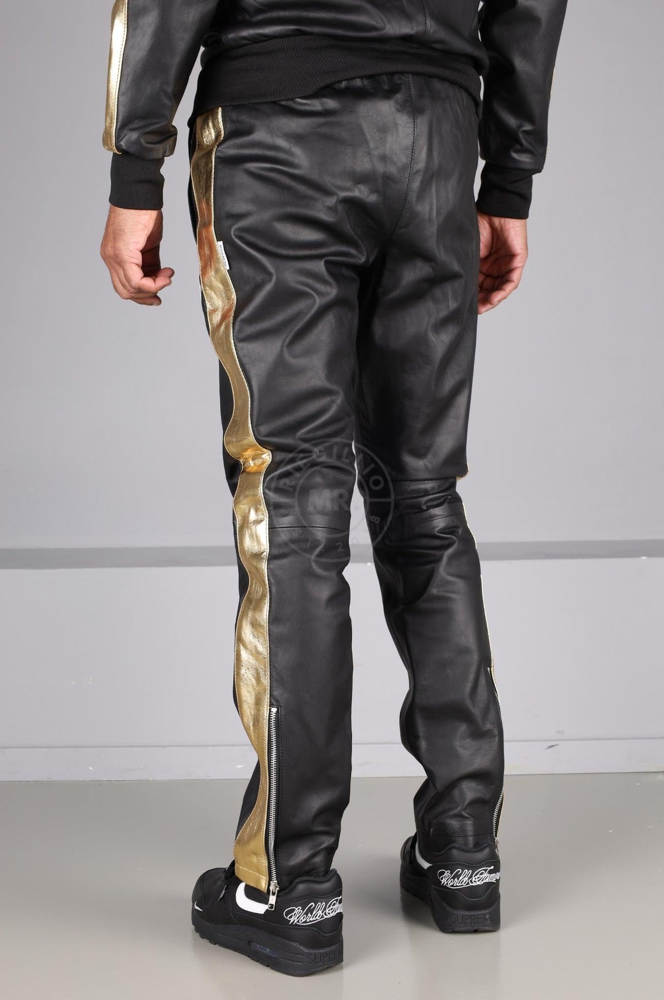 Leather Tracksuit Pants - PODI - Gold at MR. Riegillio