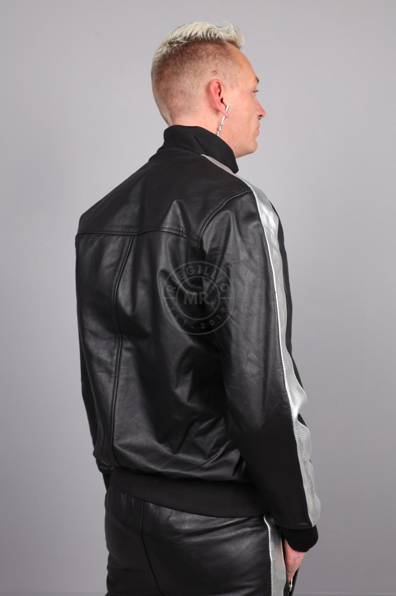Leather Tracksuit Jacket - PODI - Silver at MR. Riegillio