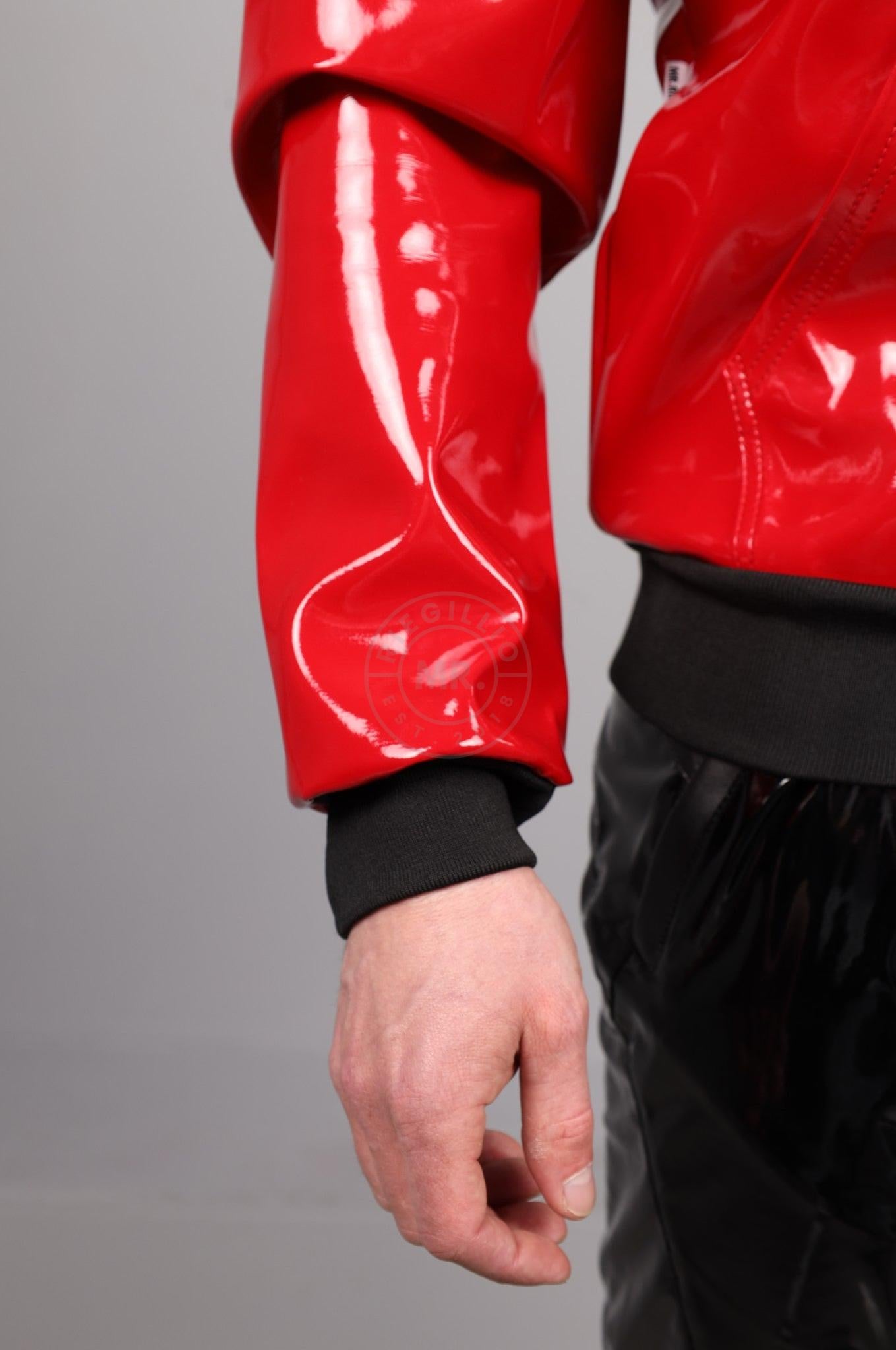 Red PVC Zip Up Hoodie at MR. Riegillio