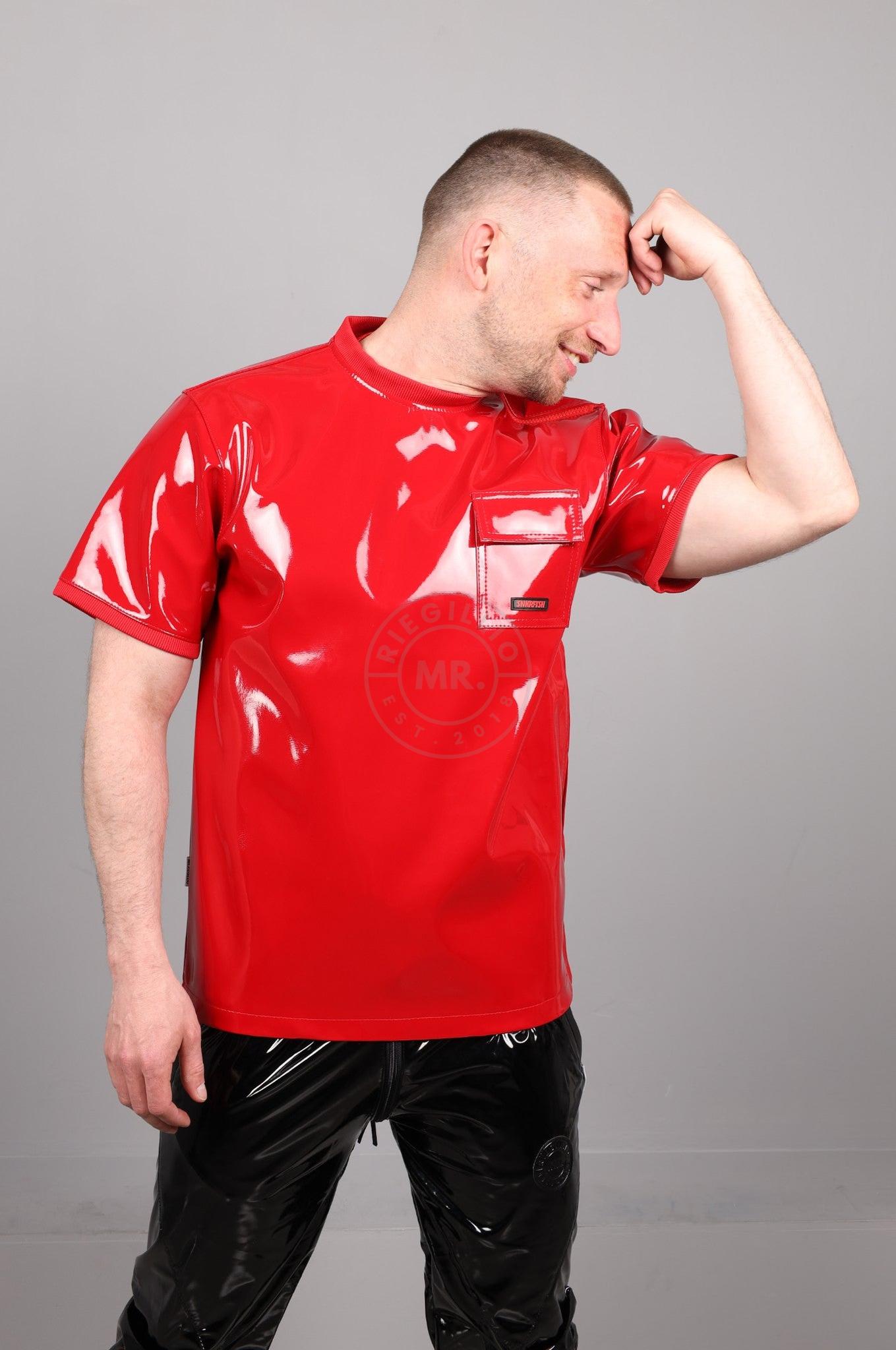 SNKRFTSH Red PVC T-Shirt at MR. Riegillio