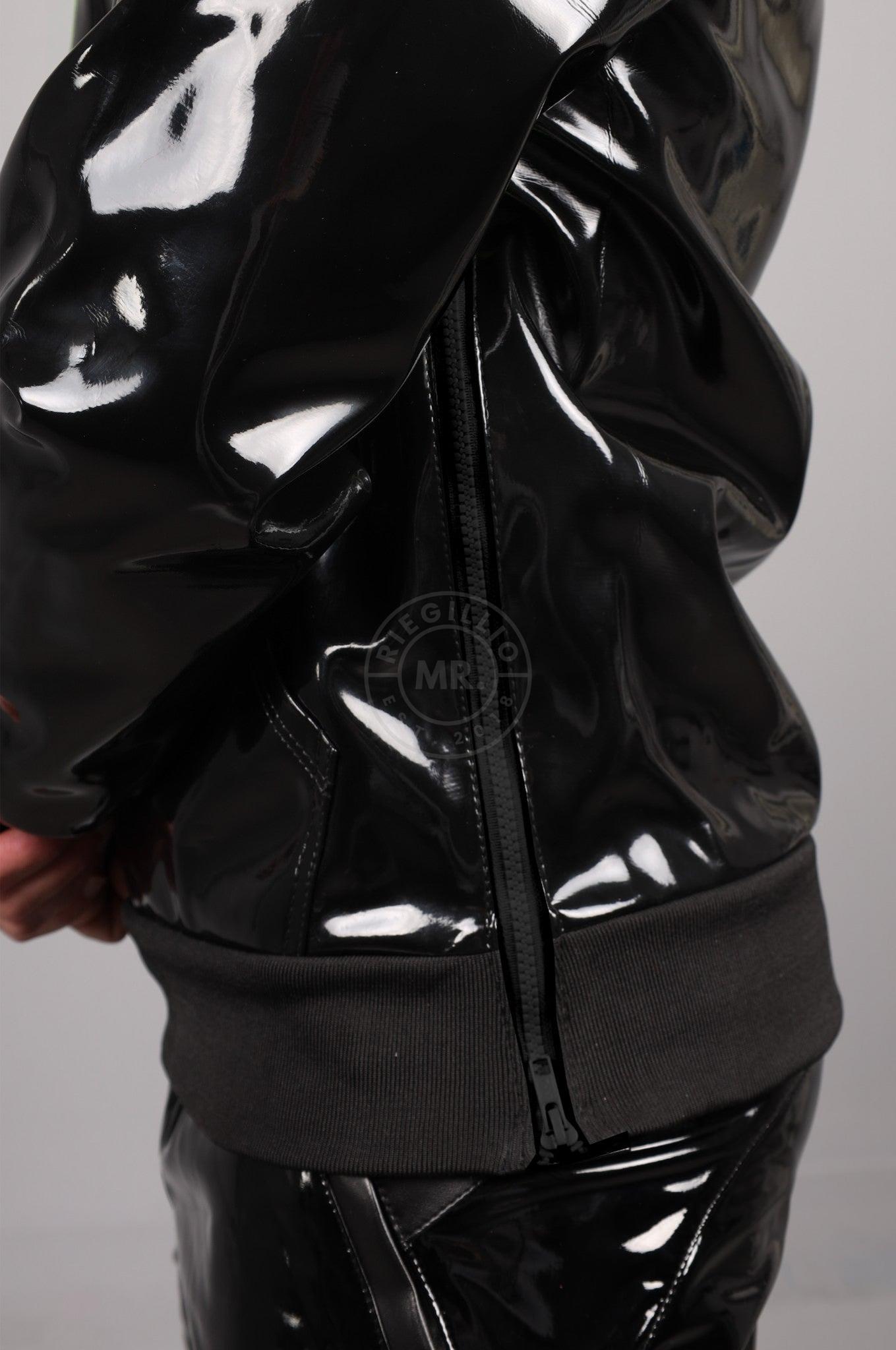 Black PVC Zip Up Hoodie at MR. Riegillio