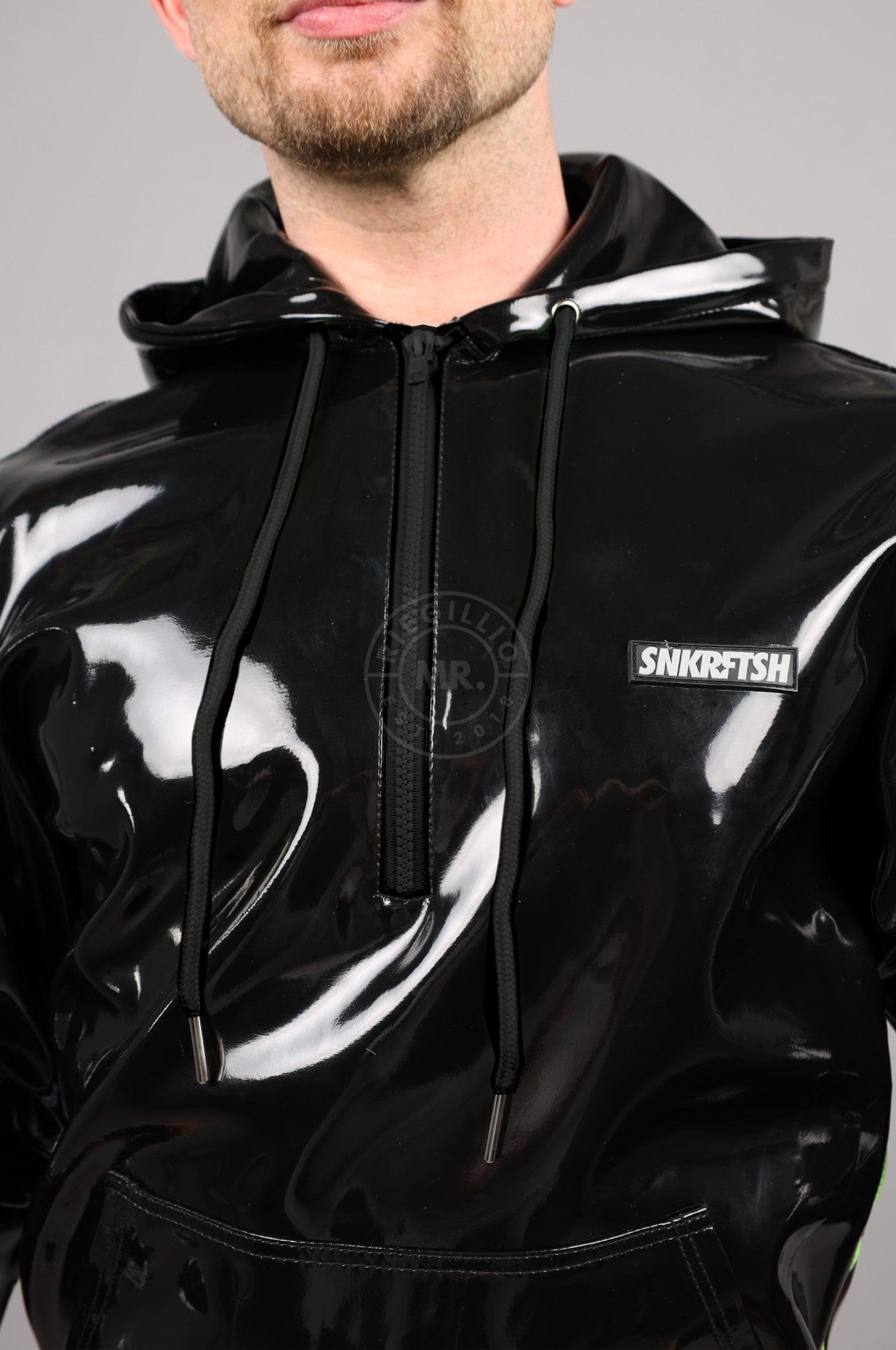 Black PVC Zip Up Hoodie at MR. Riegillio