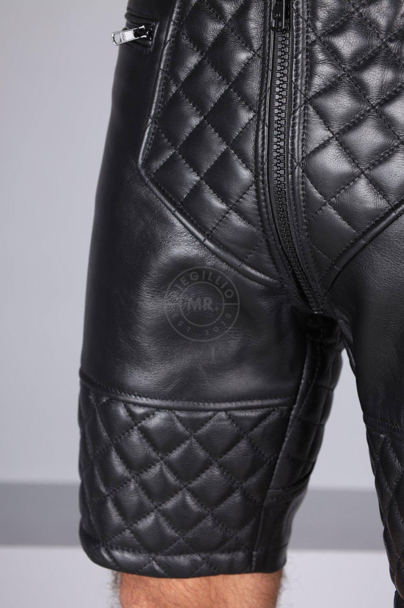 Berlin Padded Leather Thru Zip Short at MR. Riegillio