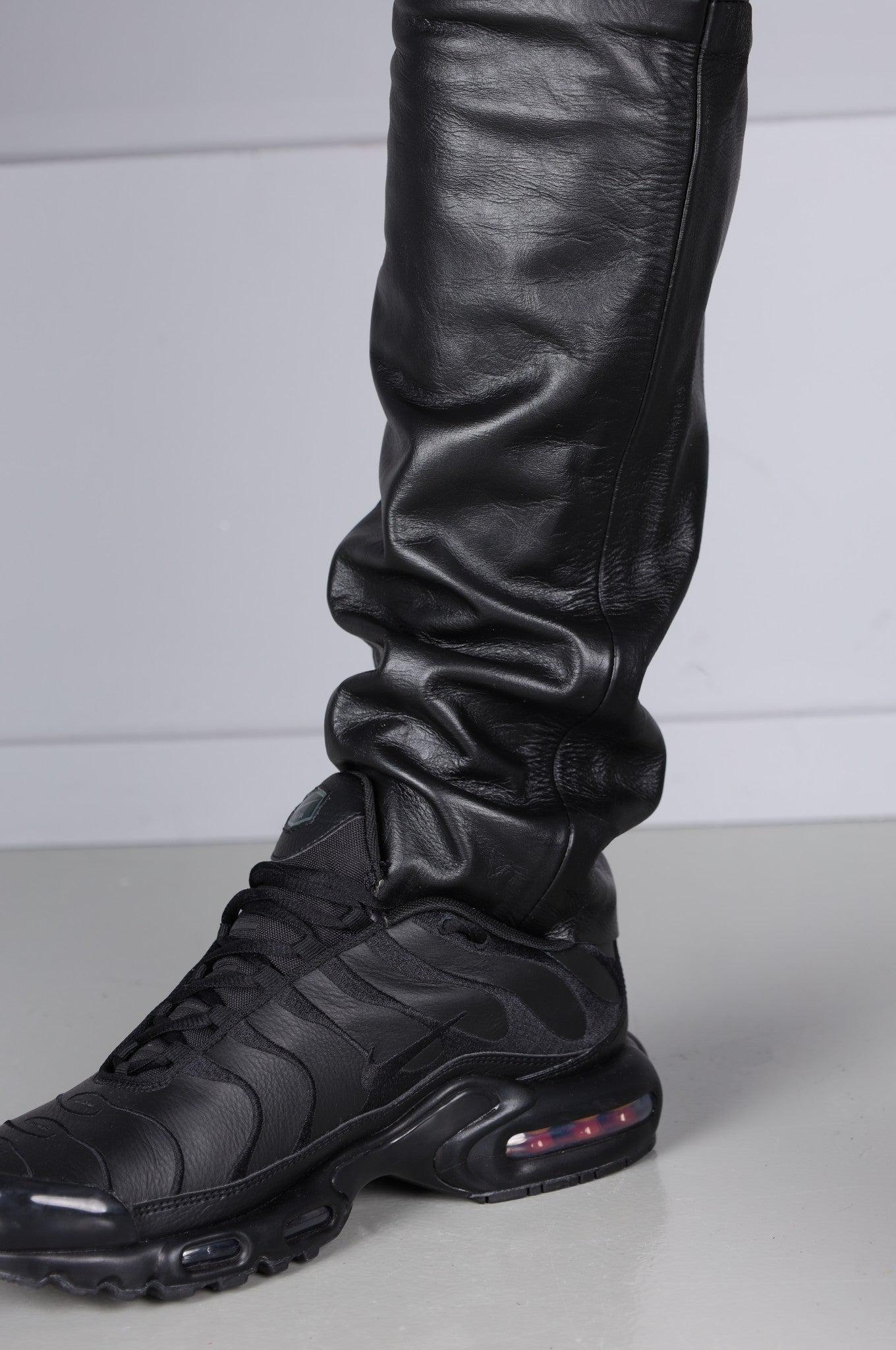 Berlin Black Leather 5 Pocket Pants - Thru Zip at MR. Riegillio