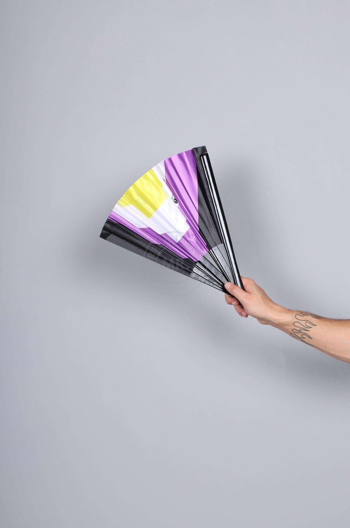 Non-binary Pride Fan at MR. Riegillio