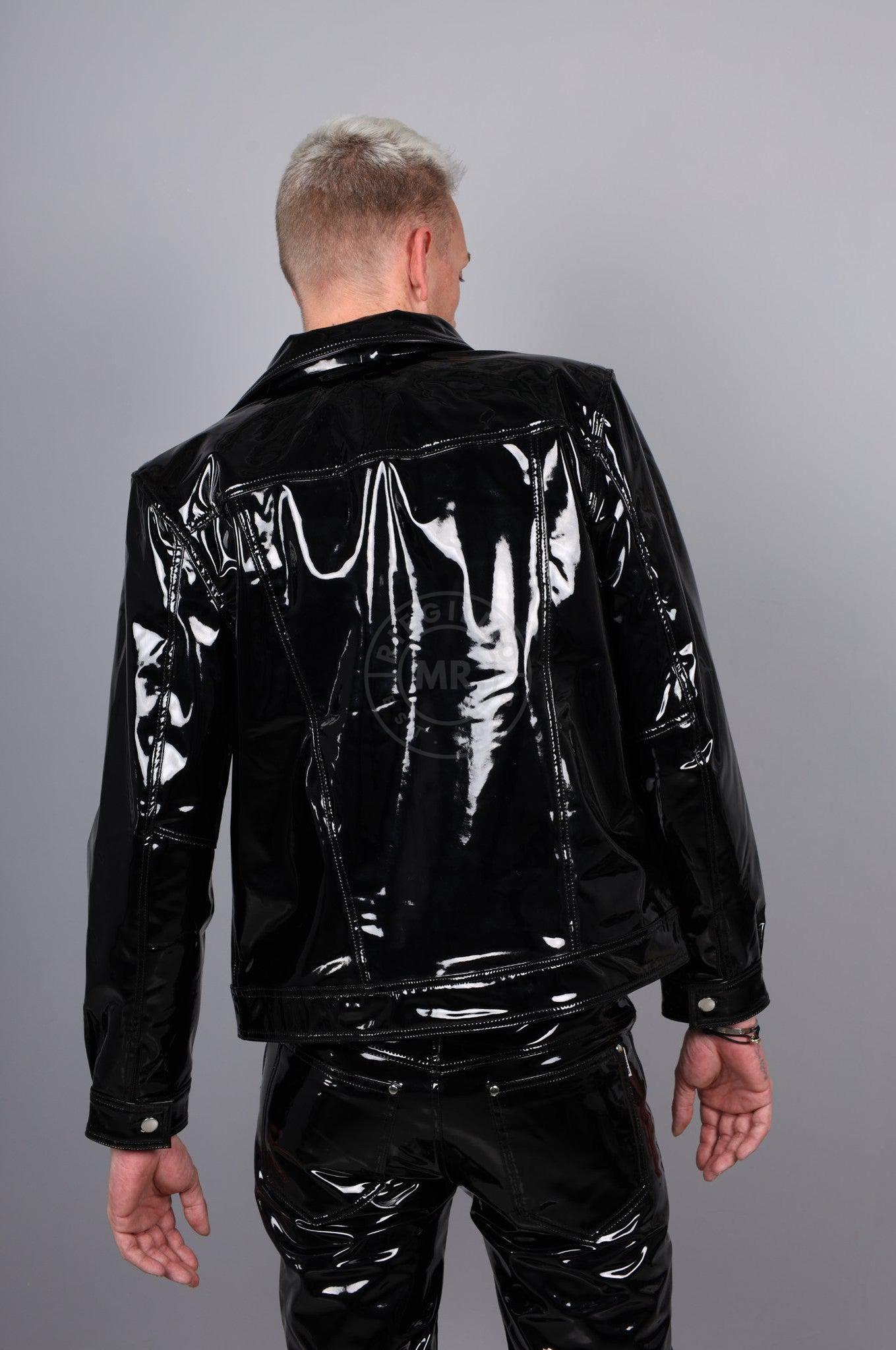 Black Heavy PVC Trucker Jacket at MR. Riegillio