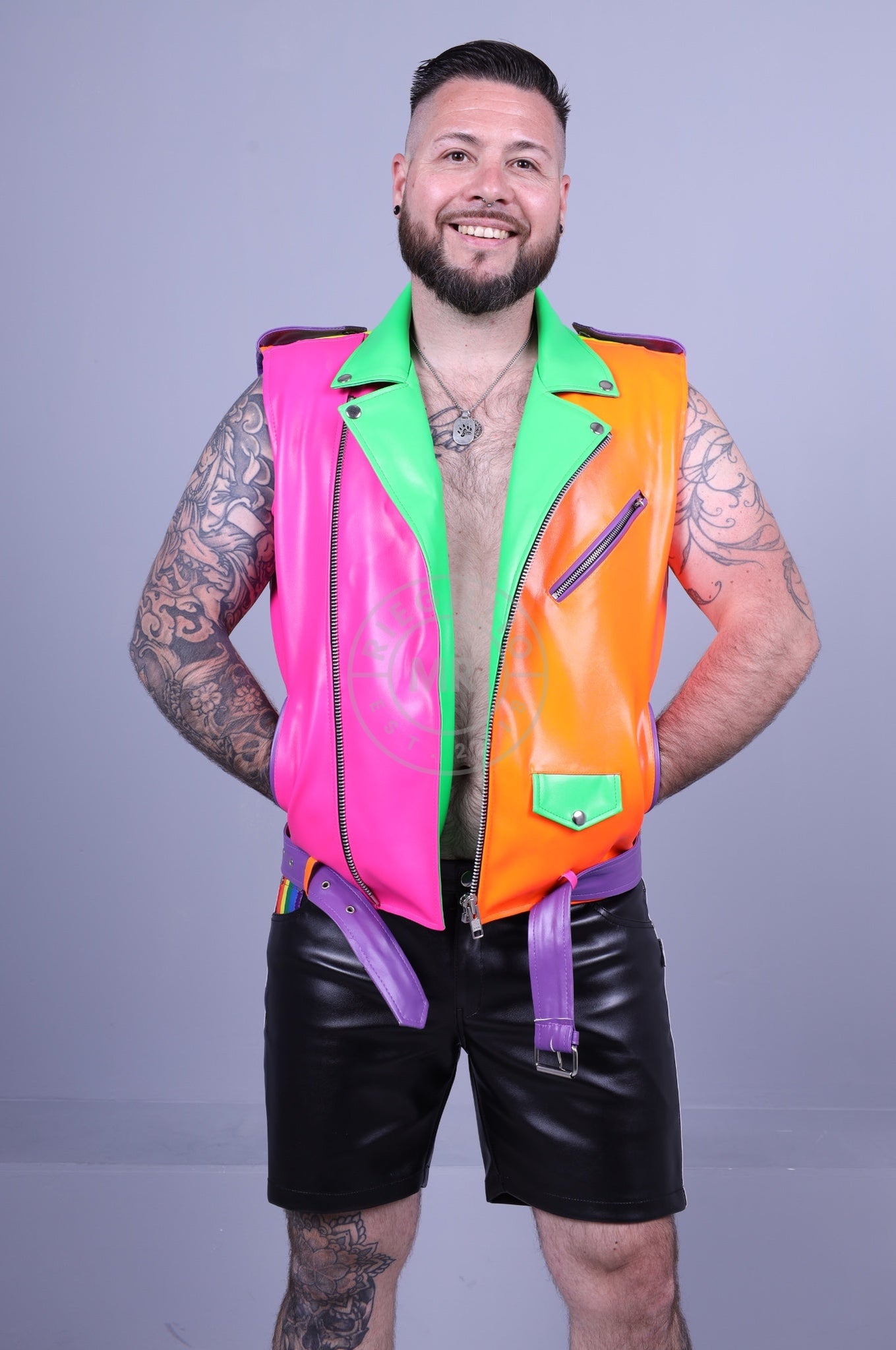 MR. Neon Sleeveless Brando Jacket at MR. Riegillio