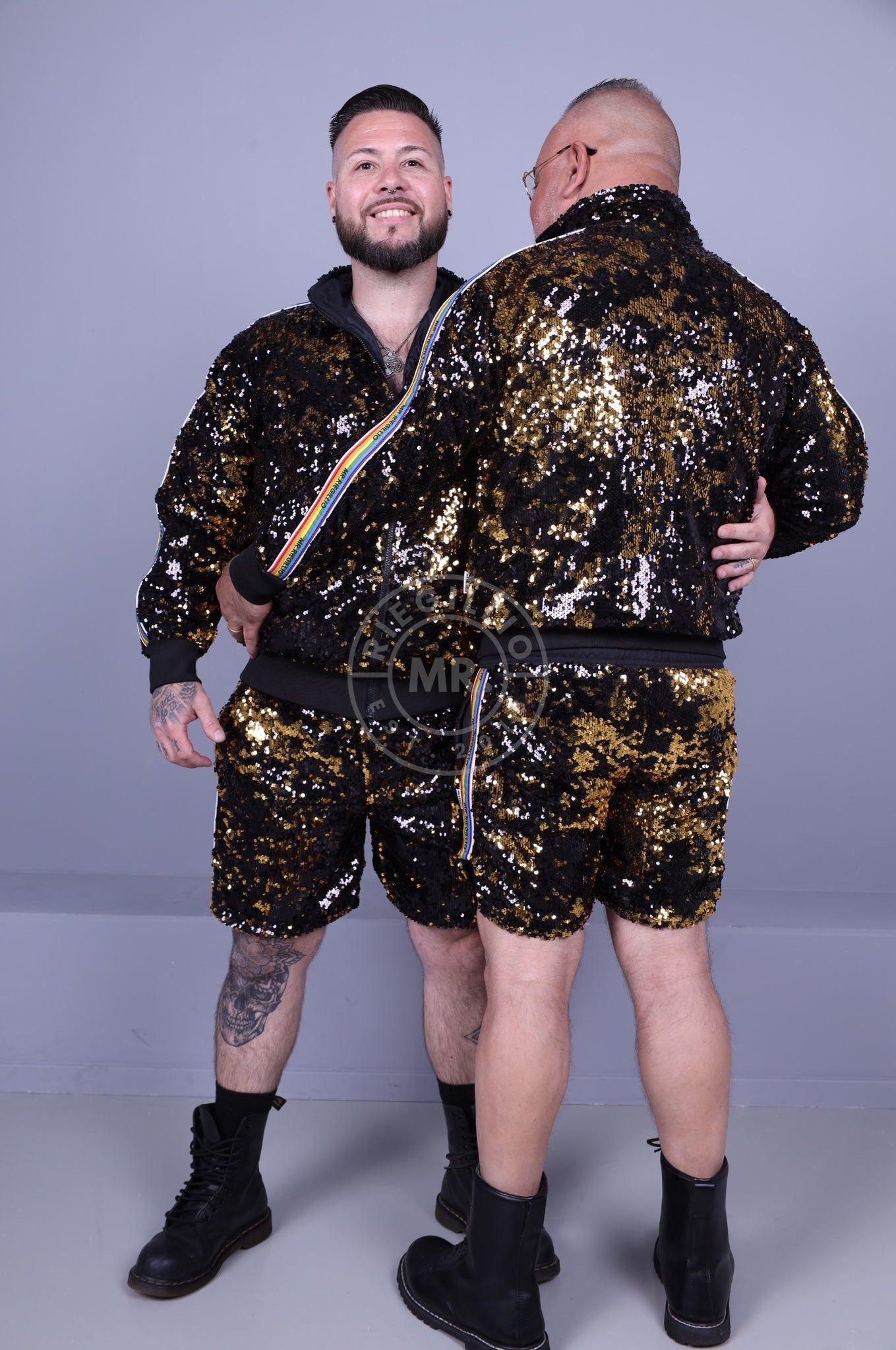 Black - Gold Sequin Proud Jacket at MR. Riegillio