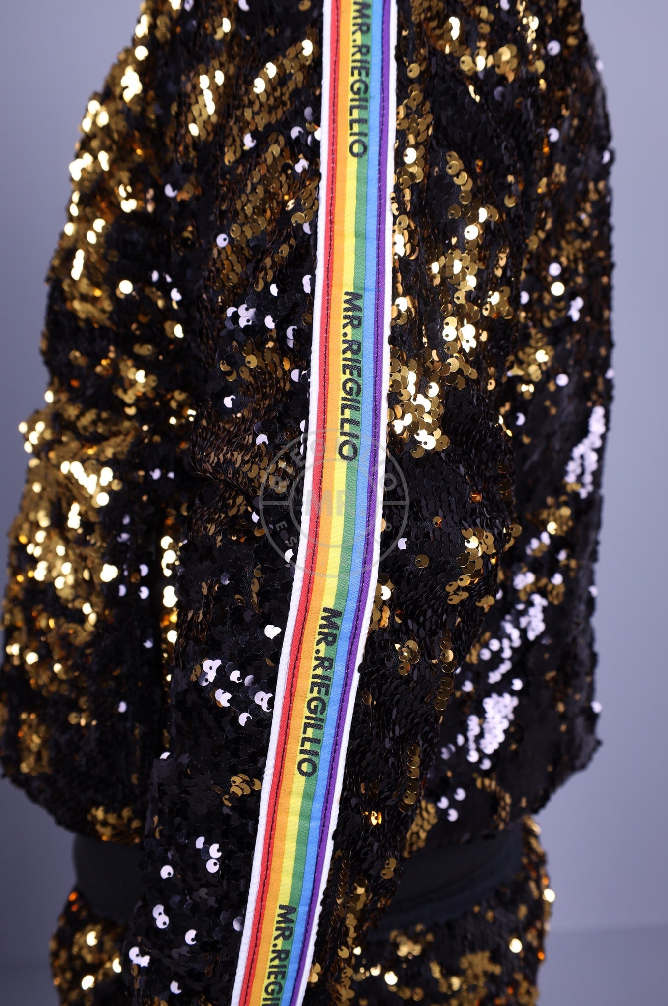 Black - Gold Sequin Proud Jacket at MR. Riegillio