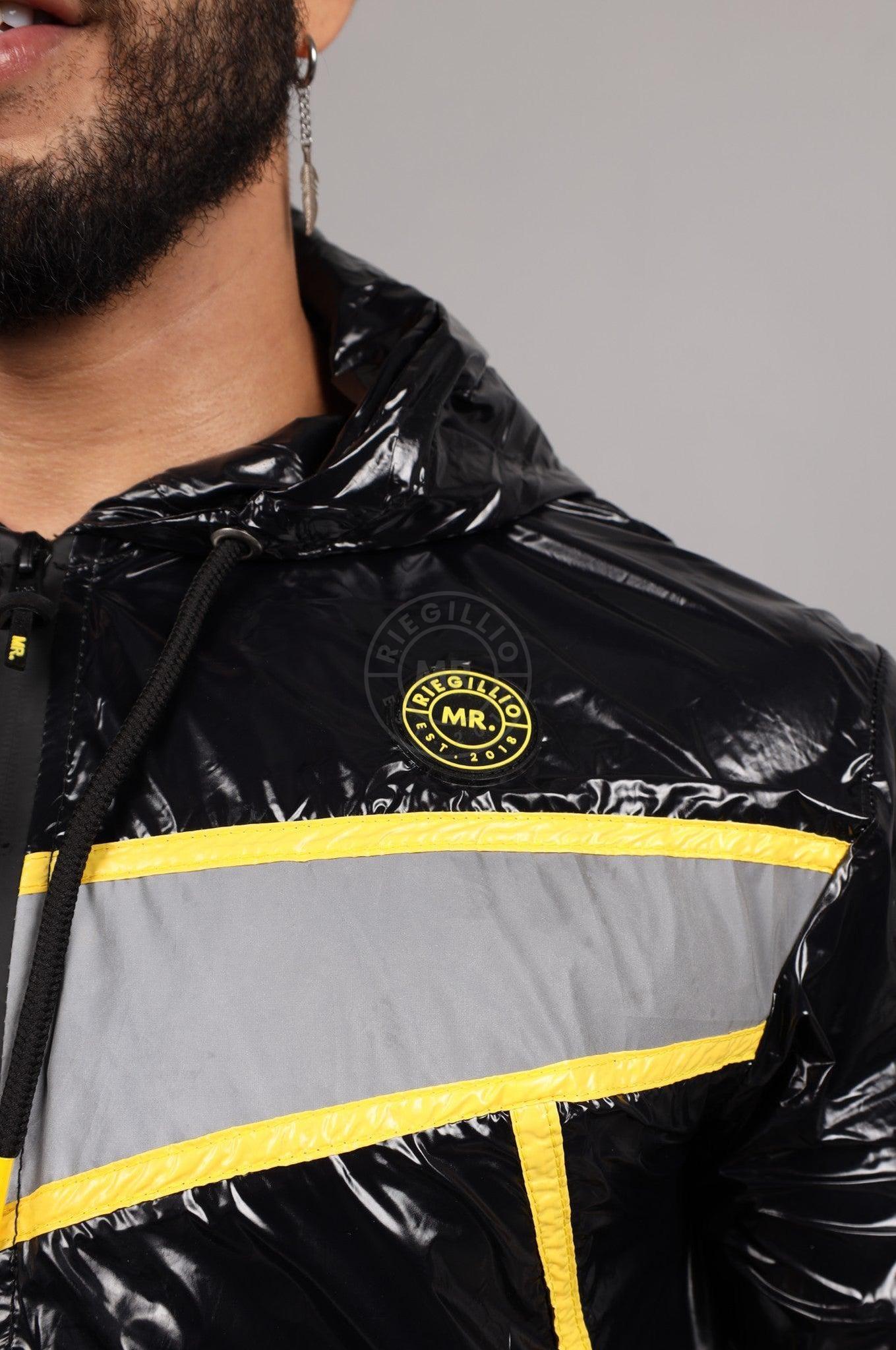 Shiny Nylon BASE Tracksuit Jacket - Yellow at MR. Riegillio